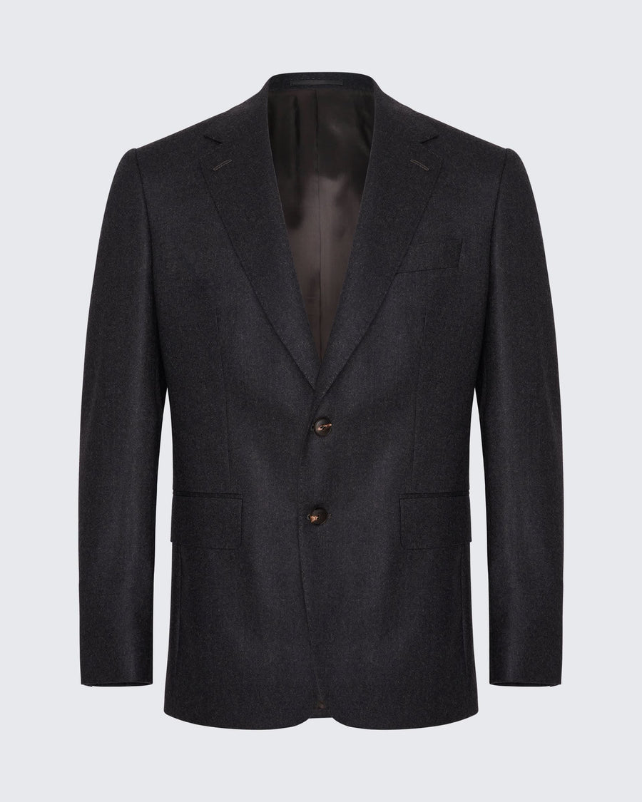 Bowles Flannel Wool Suit Jacket Charcoal