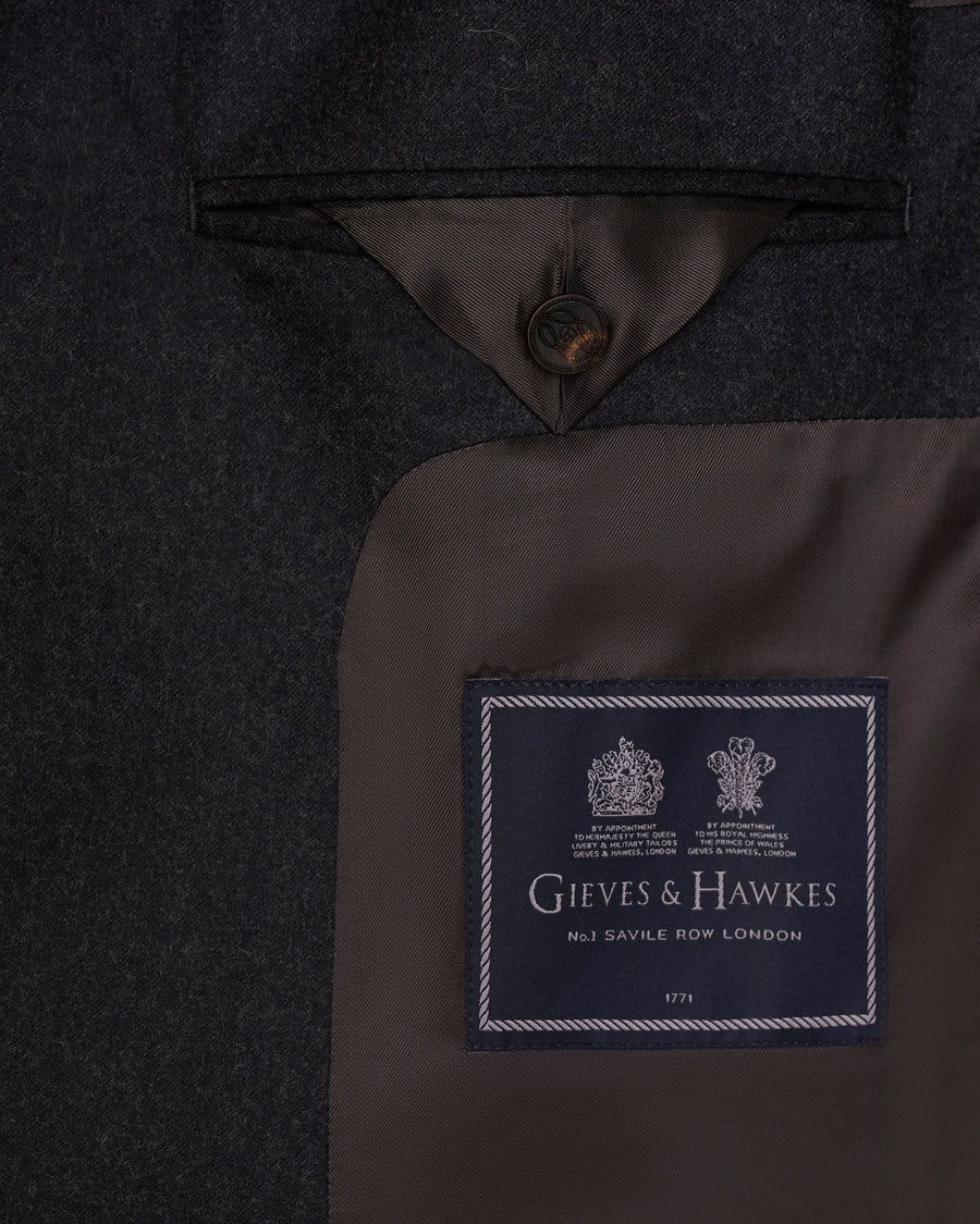 Bowles Flannel Wool Suit Charcoal
