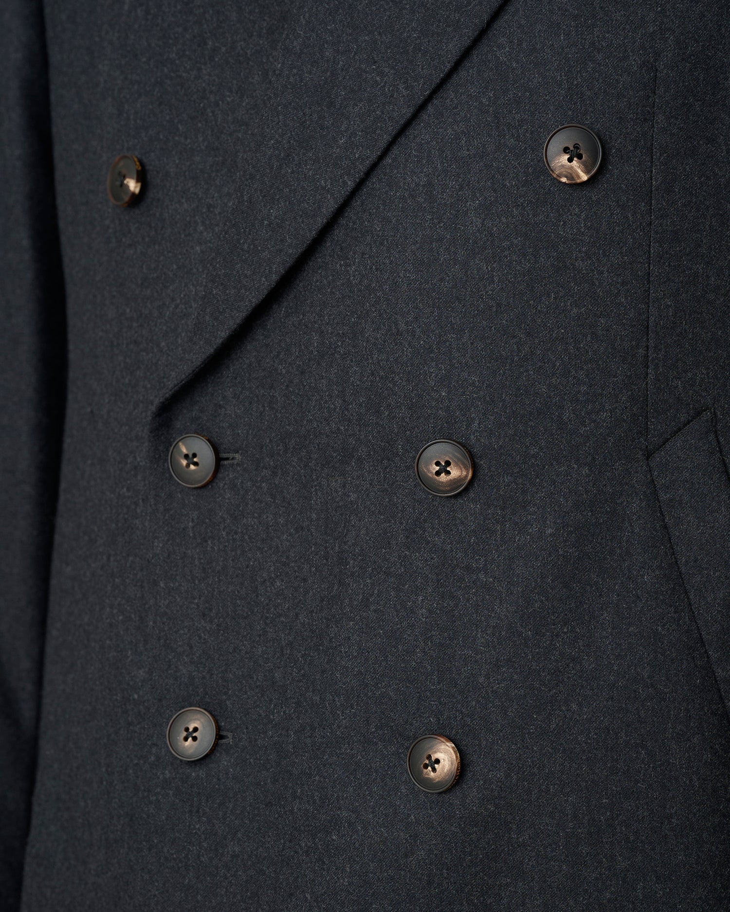 Bowles Wool Flannel Double Breasted Suit Jacket Grey