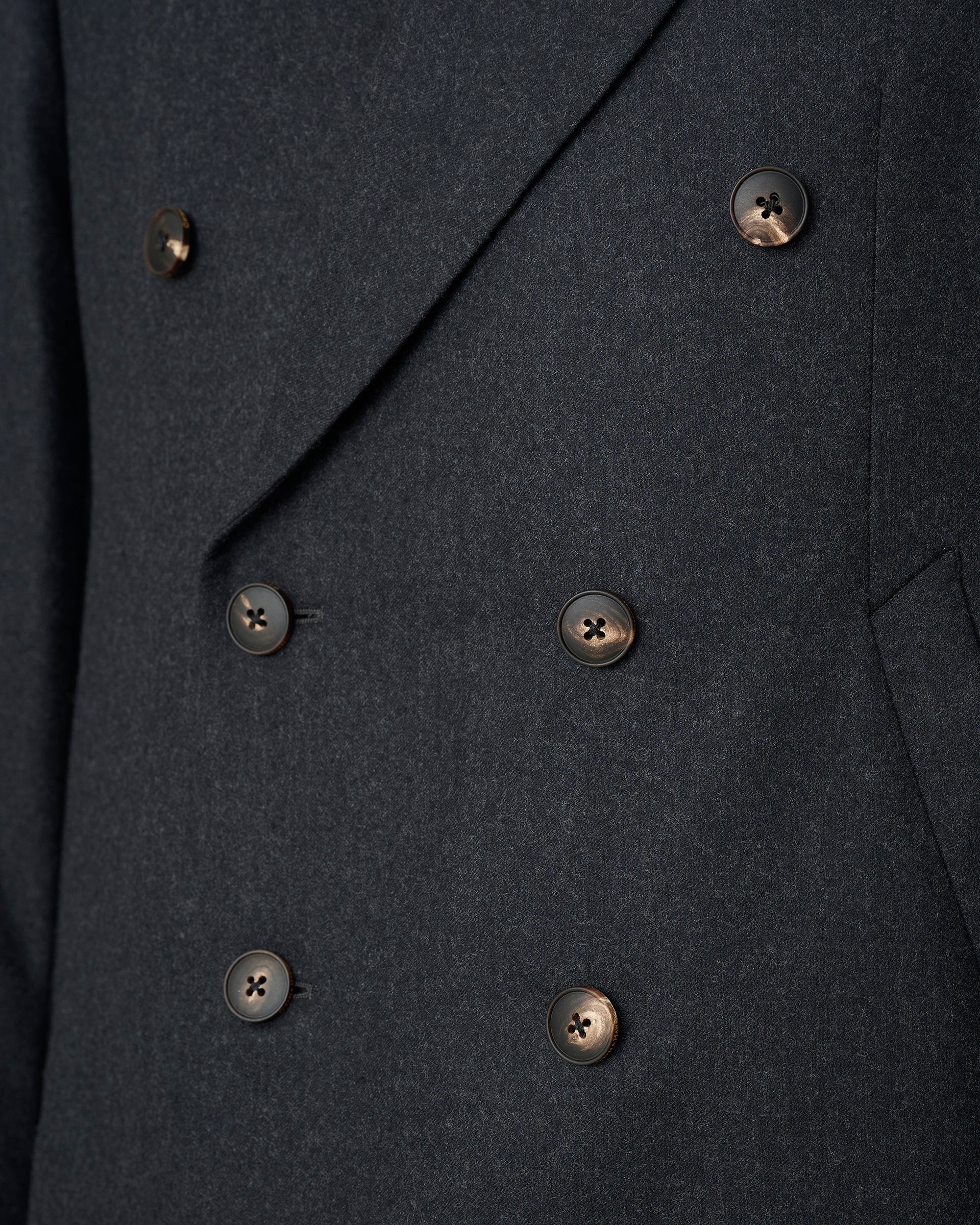 Bowles Wool Flannel Double Breasted Suit Jacket Grey