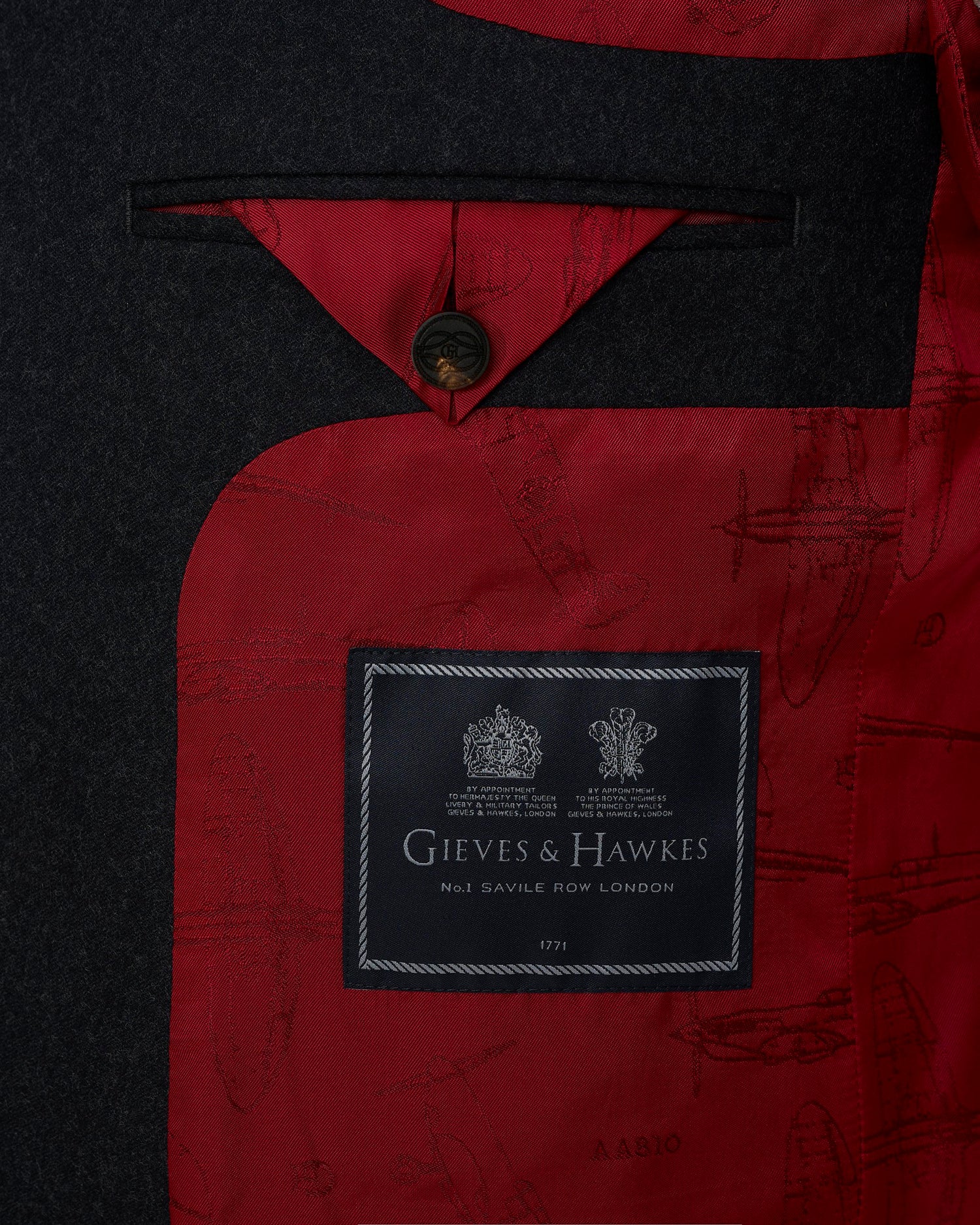 Bowles Wool Flannel Double Breasted Suit Jacket Grey