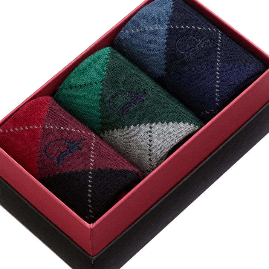 Balmoral Argyle 3 Pair Knitted Socks