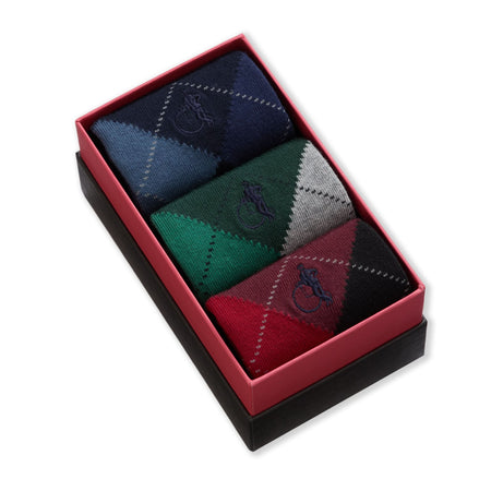 Balmoral Argyle 3 Pair Knitted Socks
