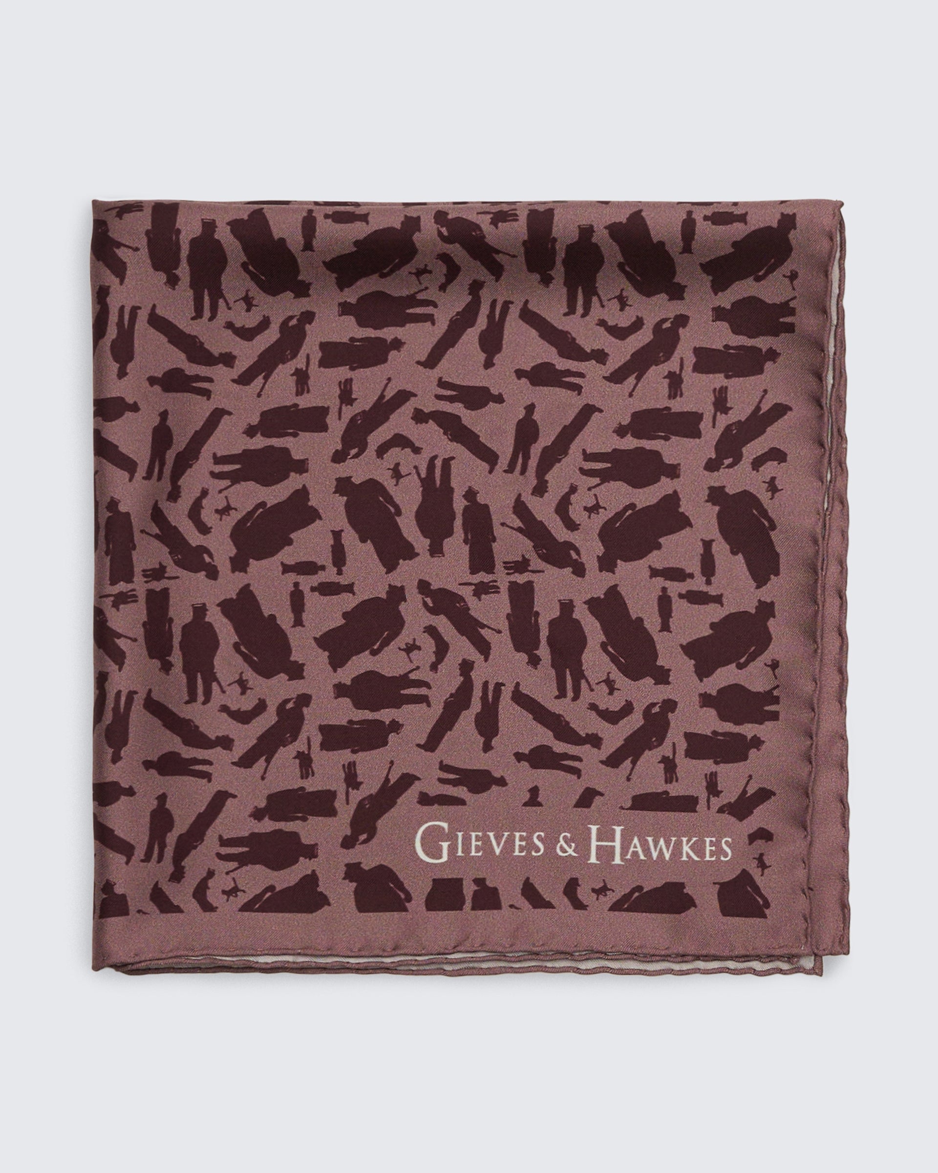 Barne Portsmouth Man Silk Pocket Square Mauve