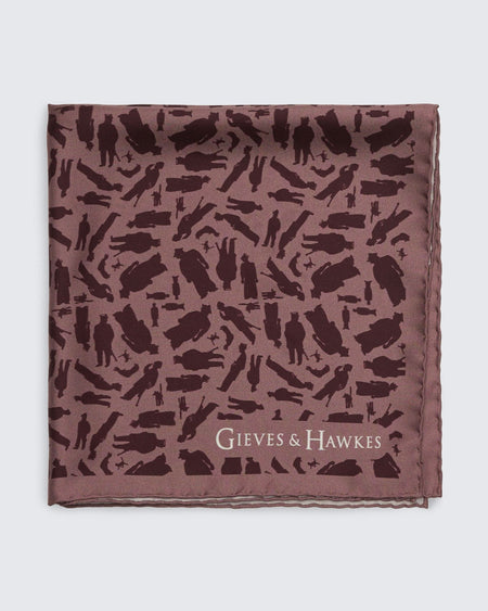Barne Portsmouth Man Silk Pocket Square Mauve