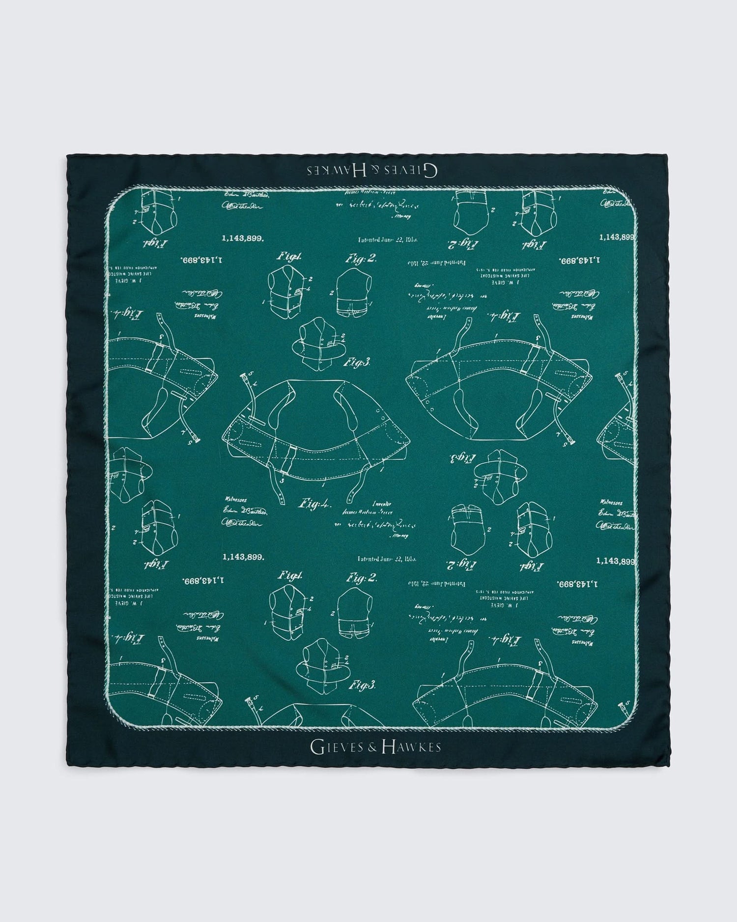 Barne Silk Life Jacket Pocket Square Teal