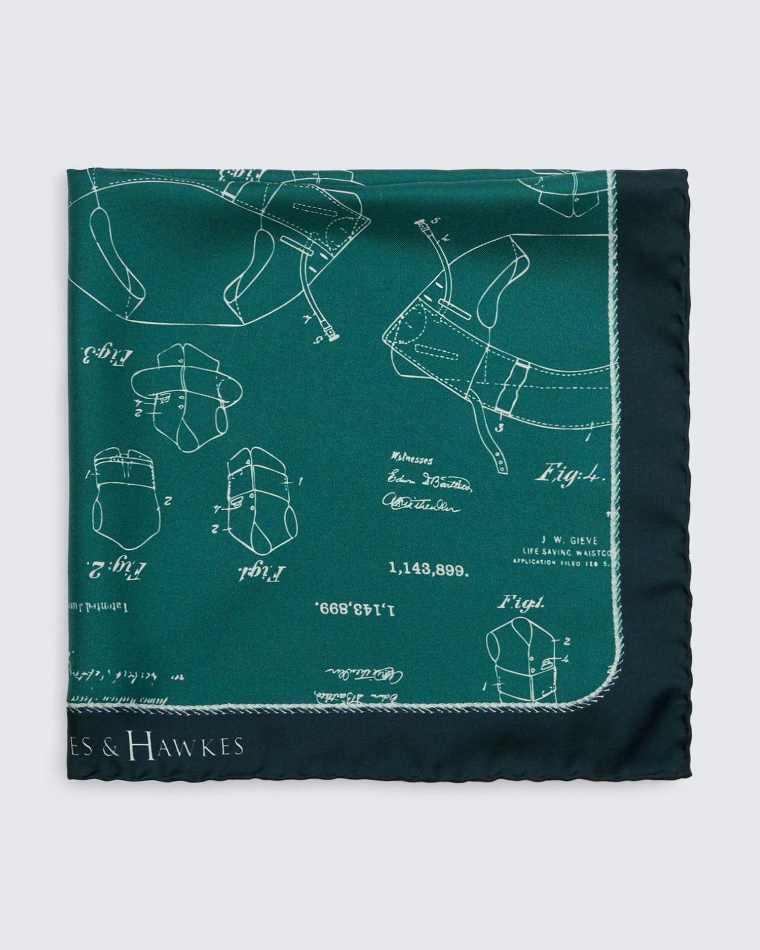 Barne Silk Life Jacket Pocket Square Teal
