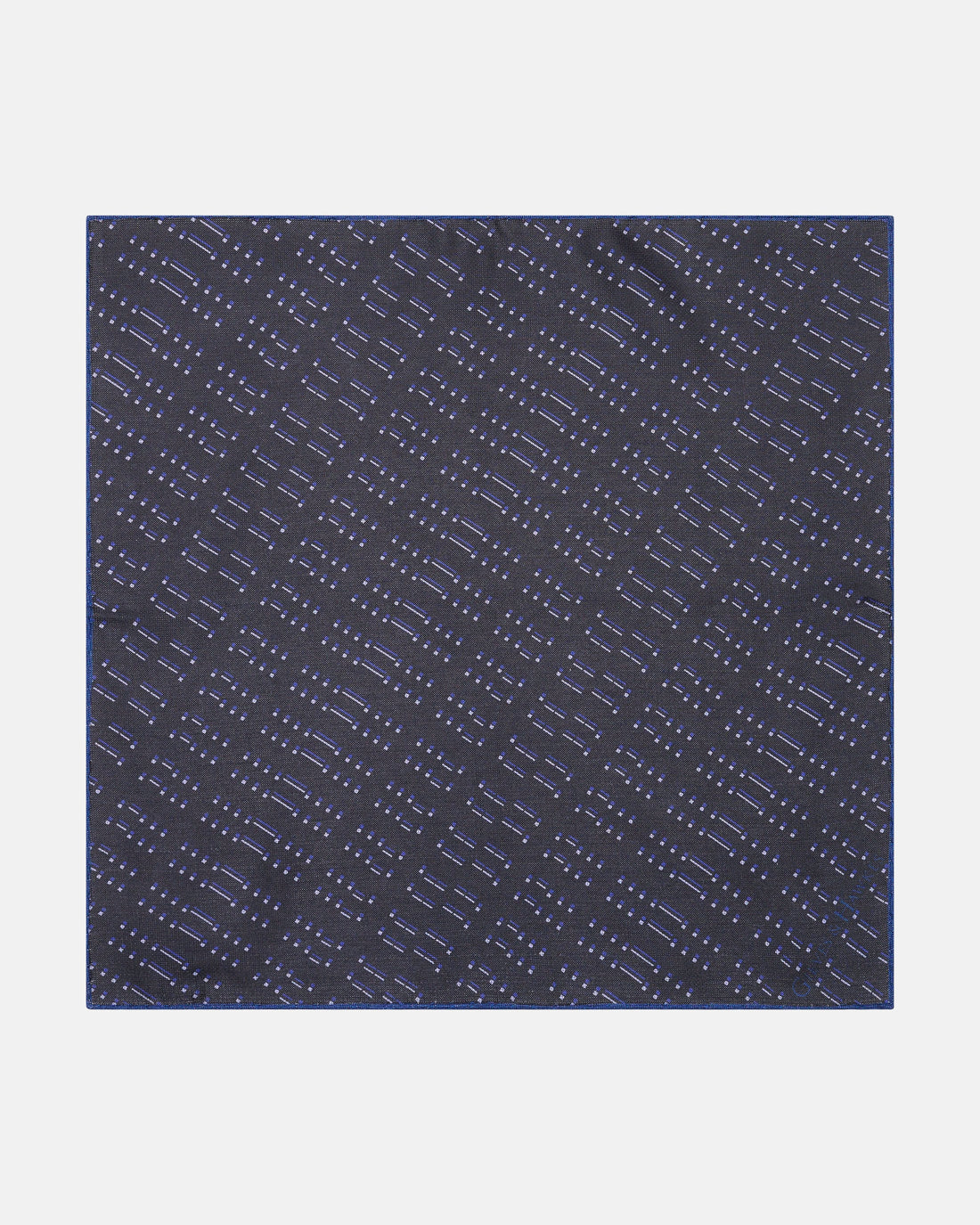 Barne Silk Morse code Pocket Square Navy
