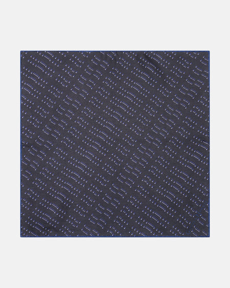 Barne Silk Morse code Pocket Square Navy