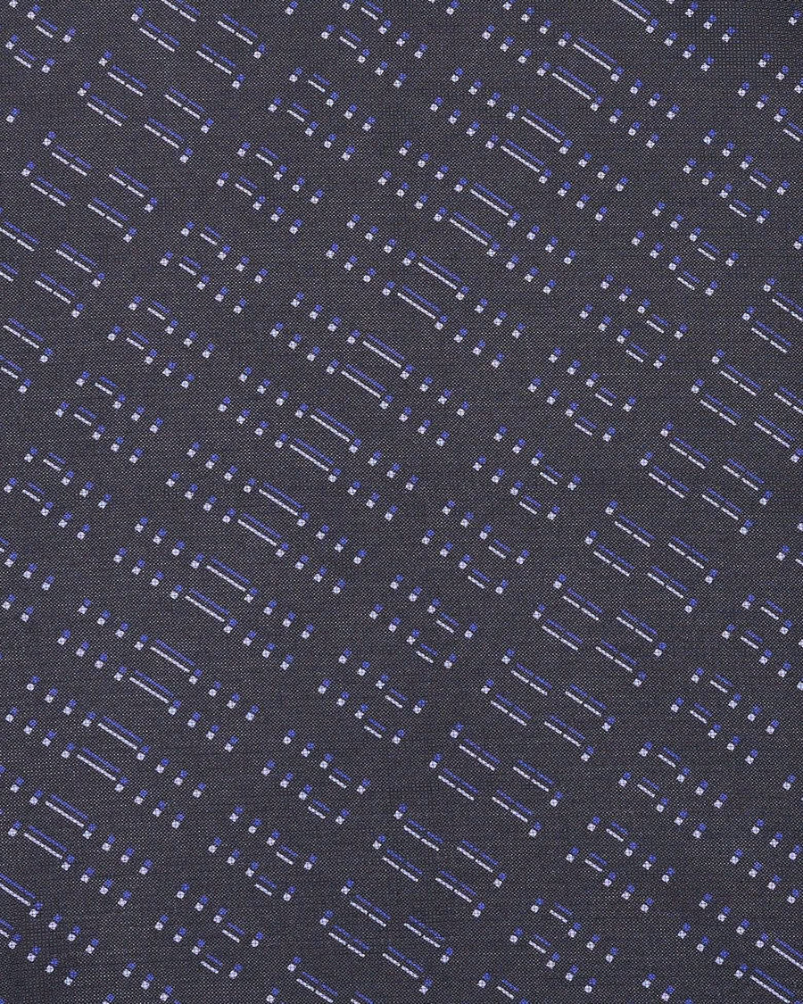 Barne Silk Morse code Pocket Square Navy
