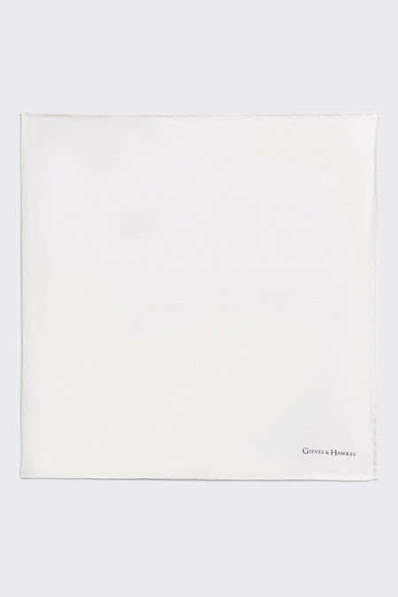 Barne Silk Pocket Square White