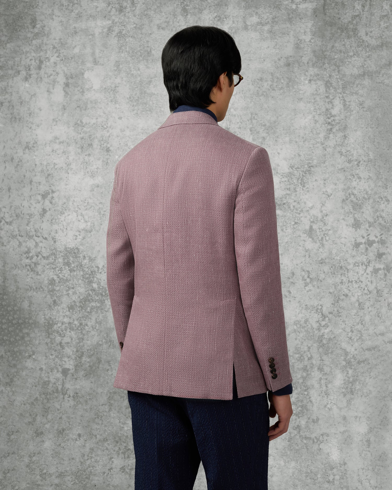 Bligh Virgin Wool &amp; Linen Textured Blazer Mauve