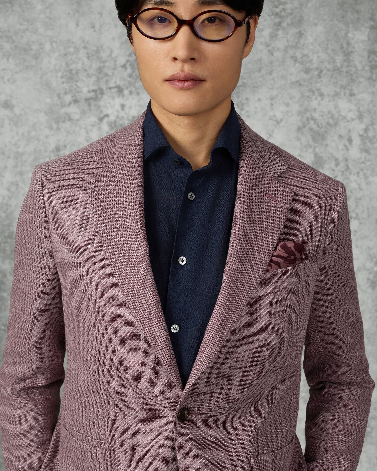 Bligh Virgin Wool &amp; Linen Textured Blazer Mauve