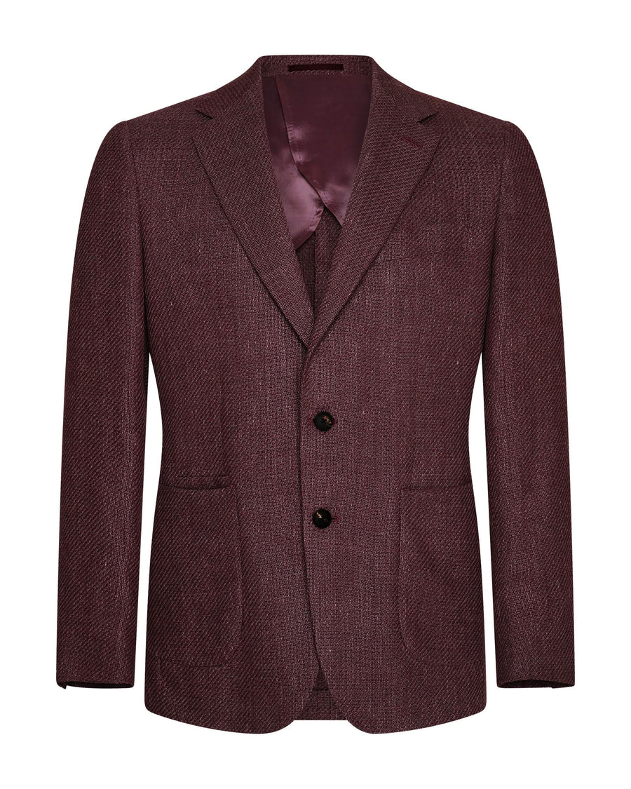 Bligh Virgin Wool & Linen Textured Blazer Mauve