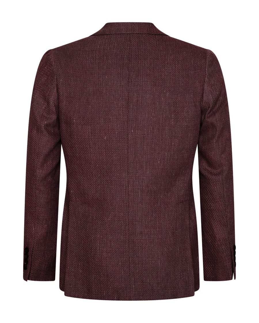 Bligh Virgin Wool & Linen Textured Blazer Mauve