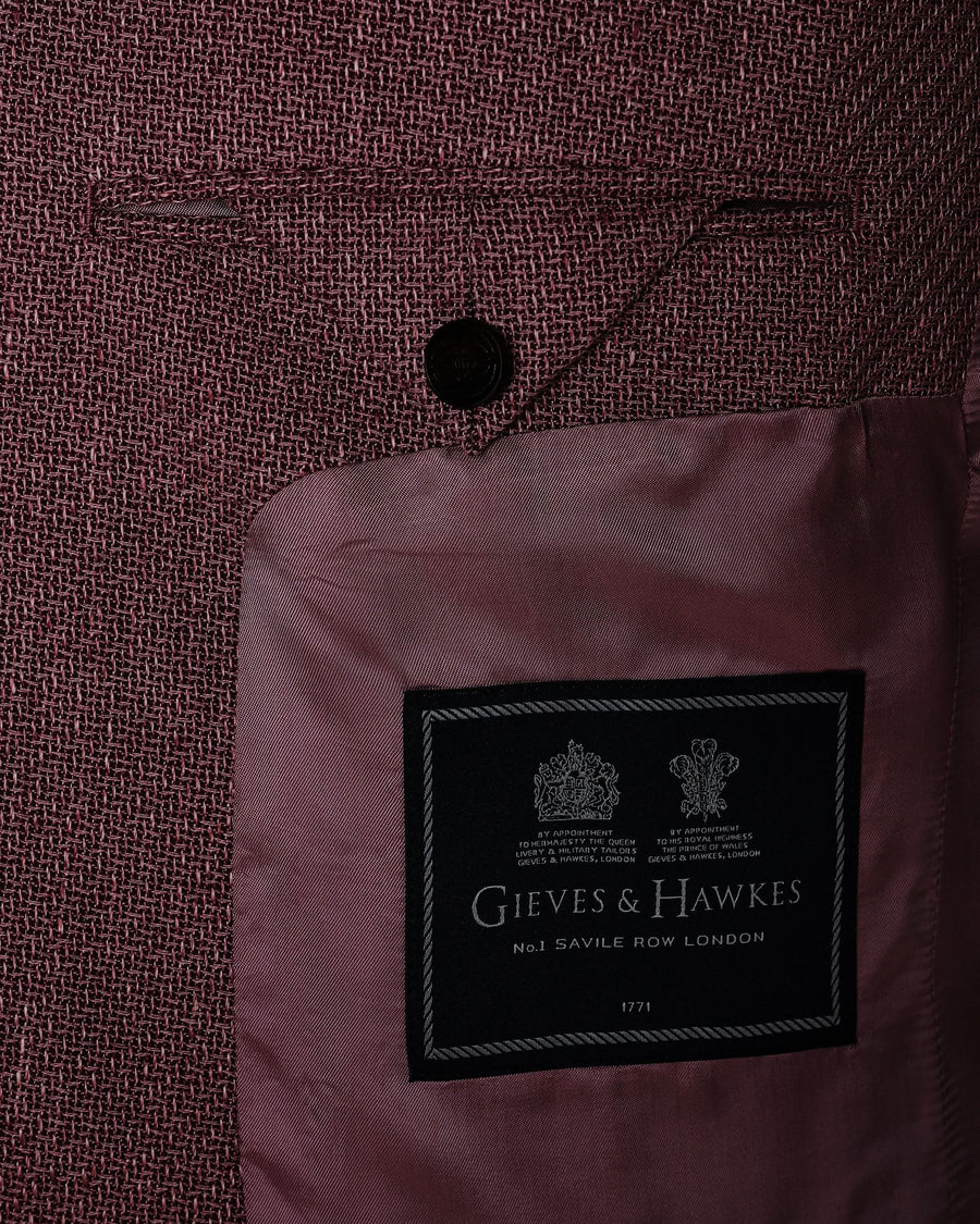 Bligh Virgin Wool & Linen Textured Blazer Mauve