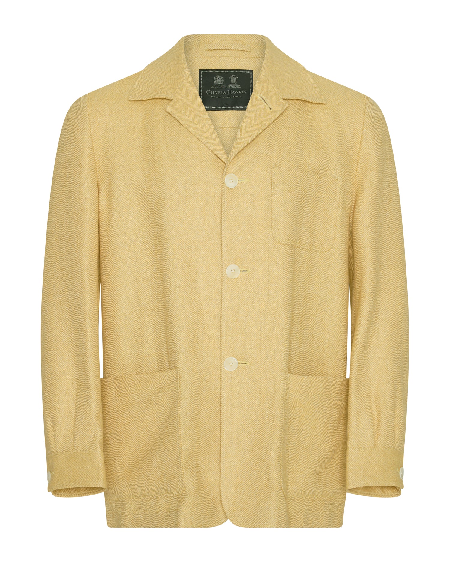 Burke Wool &amp; Linen Herringbone Shacket Yellow