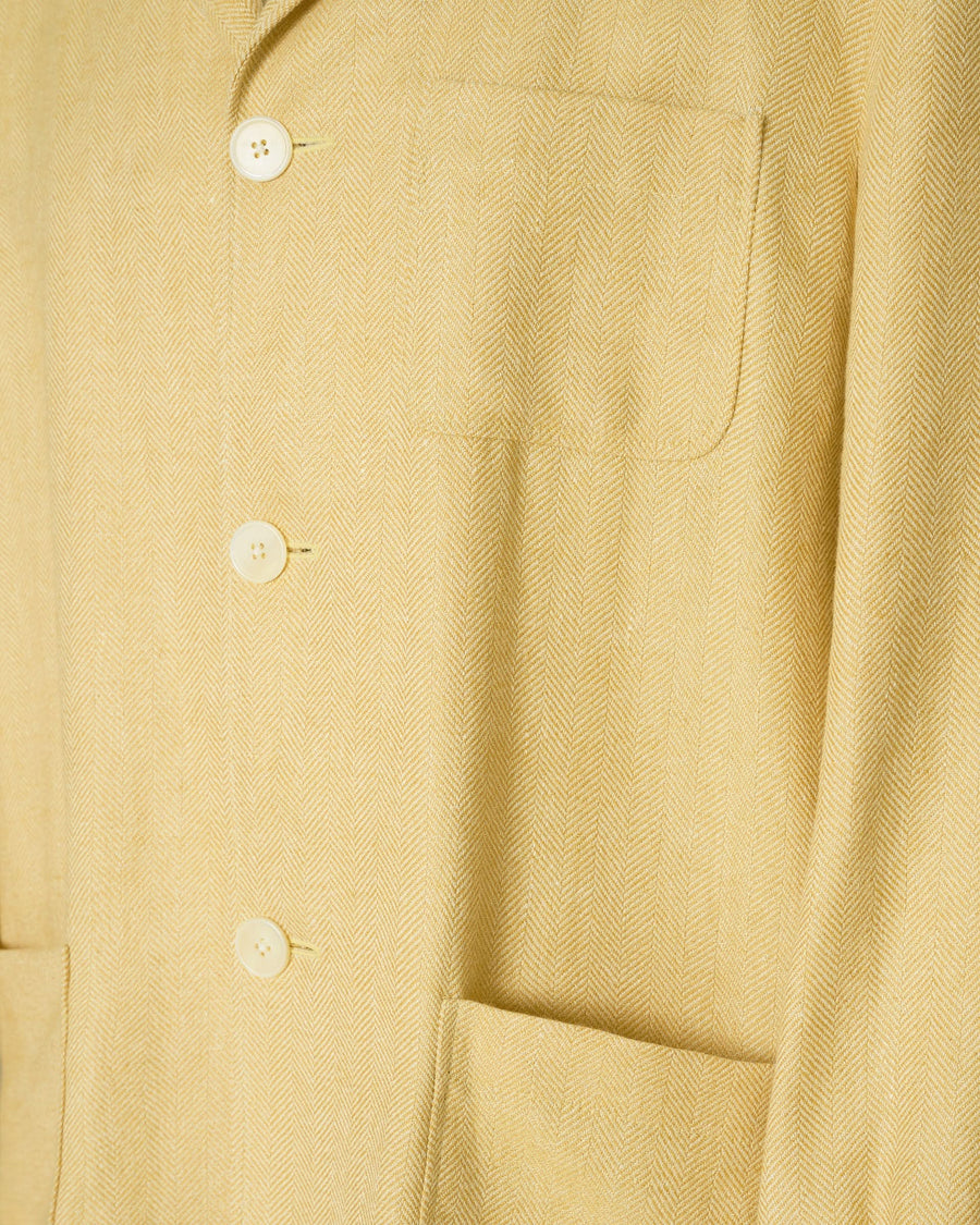 Burke Wool & Linen Herringbone Shacket Yellow