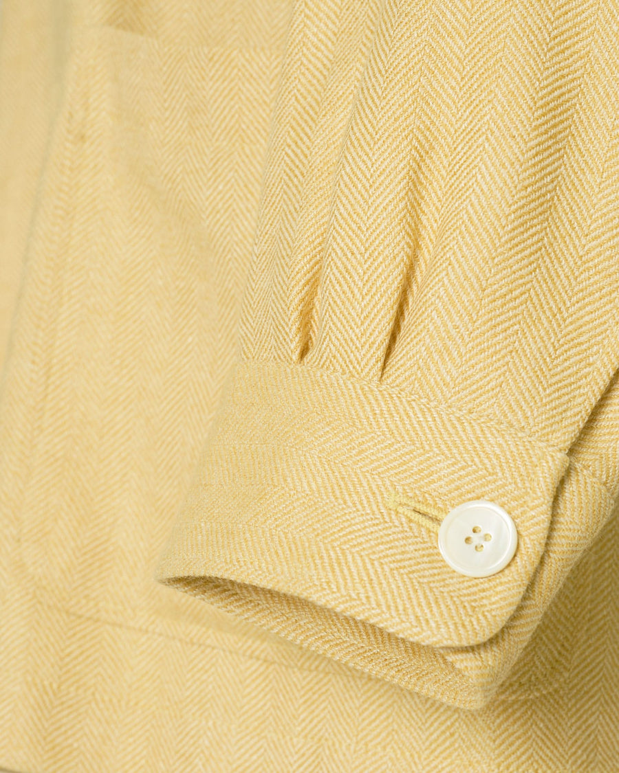 Burke Wool & Linen Herringbone Shacket Yellow