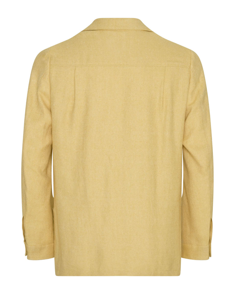 Burke Wool & Linen Herringbone Shacket Yellow