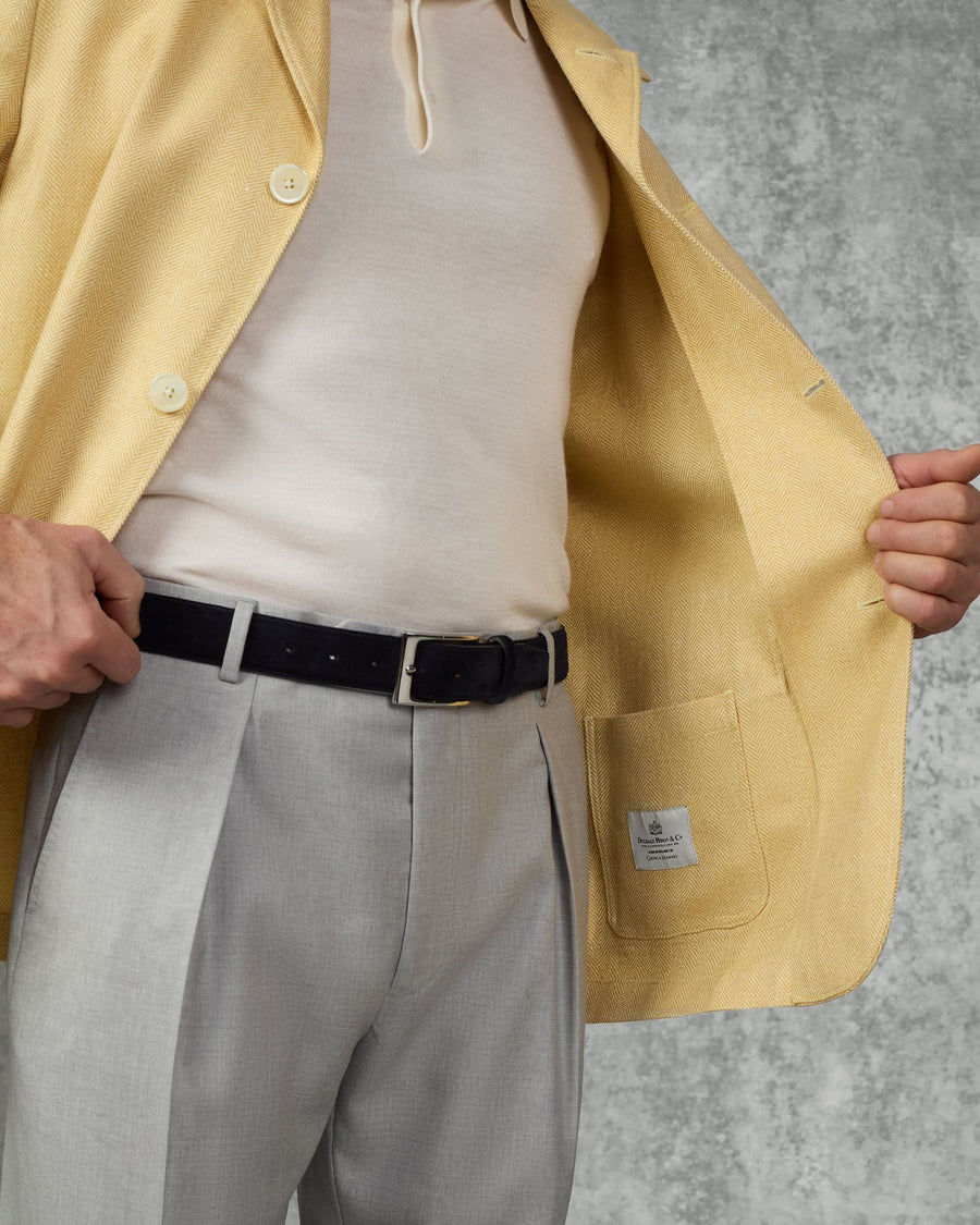 Burke Wool & Linen Herringbone Shacket Yellow