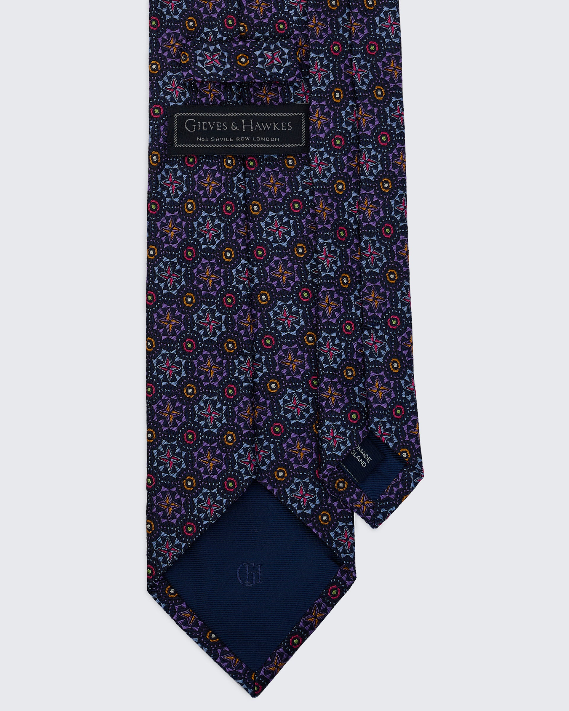 Carberry Silk Geometric Purple Tie