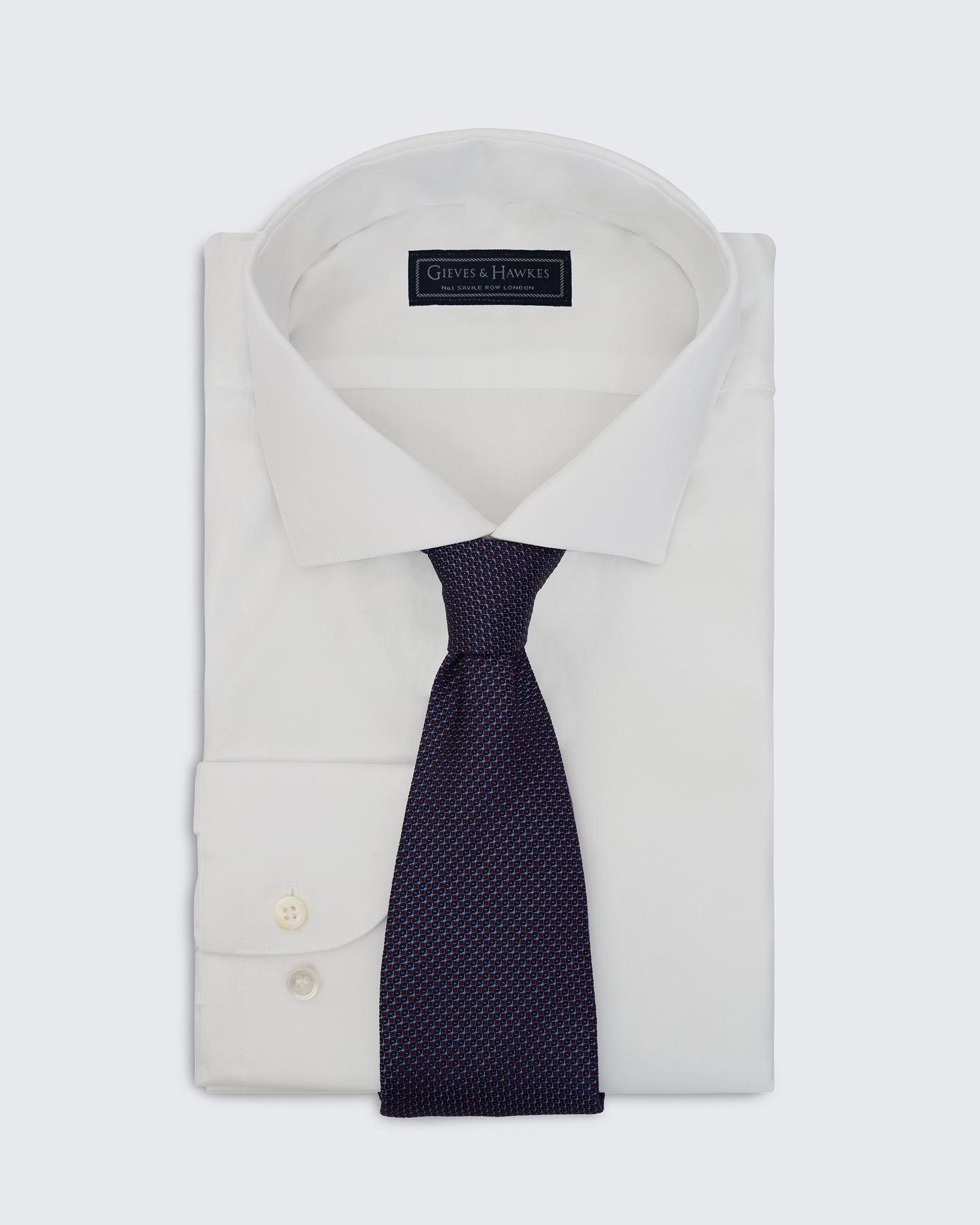 Carberry Navy &amp; Red Round Neat Tie