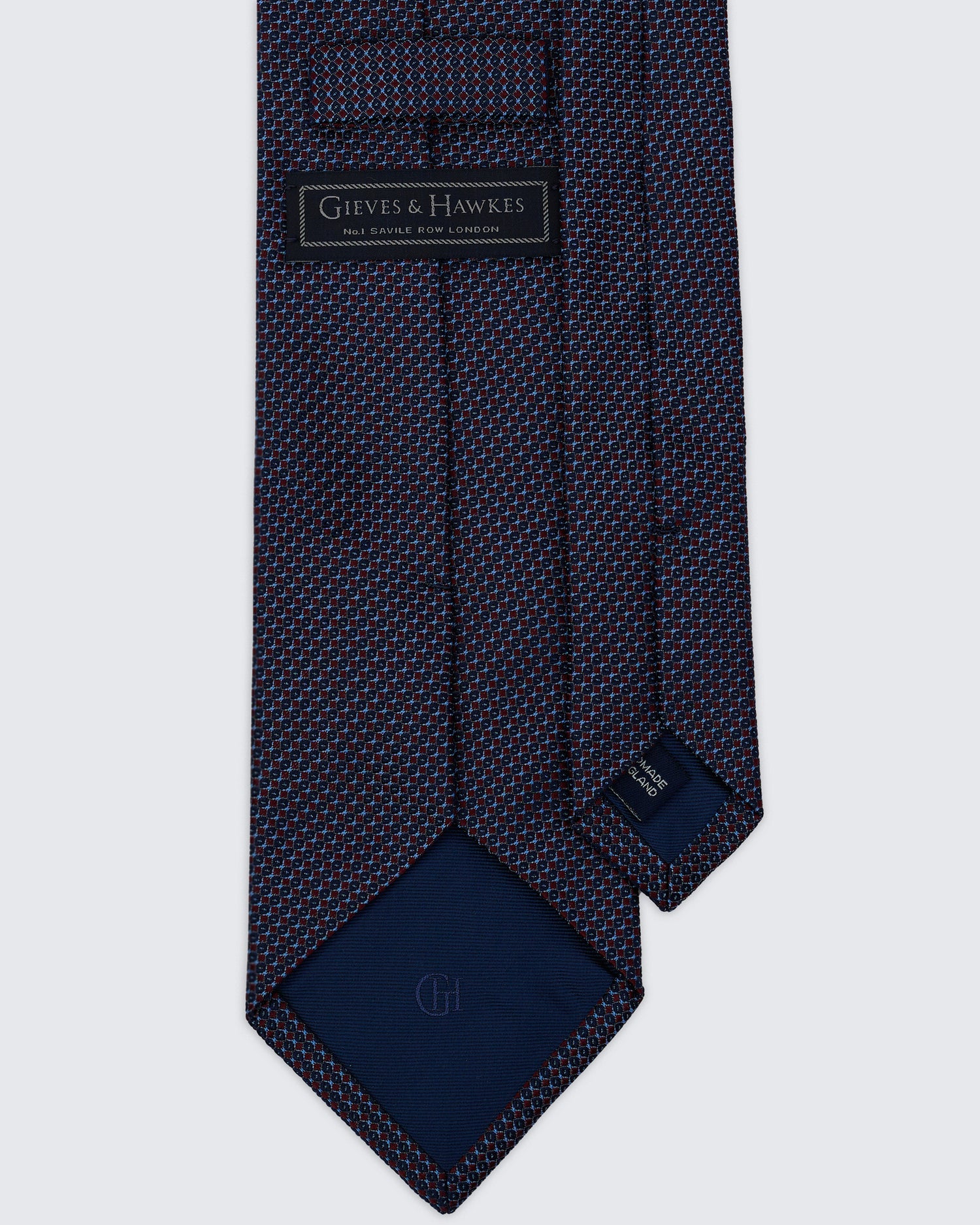 Carberry Navy &amp; Red Round Neat Tie