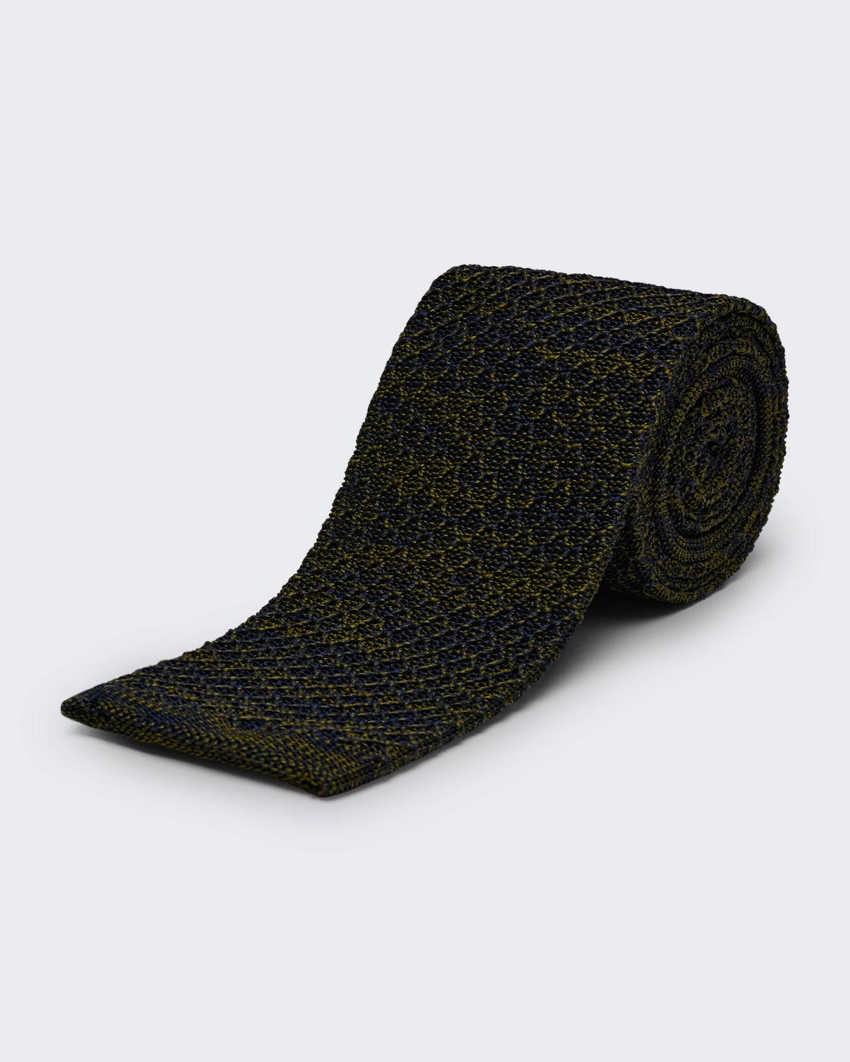 Carberry Knitted Silk Tie Green &amp; Navy