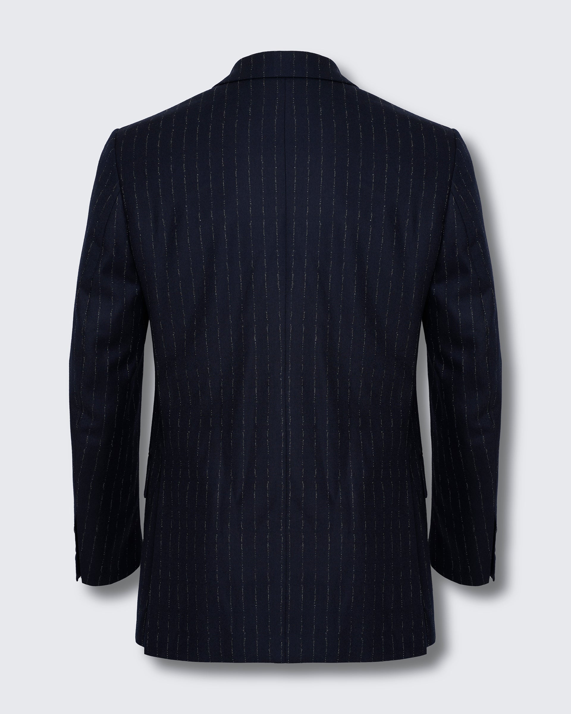 Churchill Suit Double Breasted Jacket Navy Morse Code Flannel