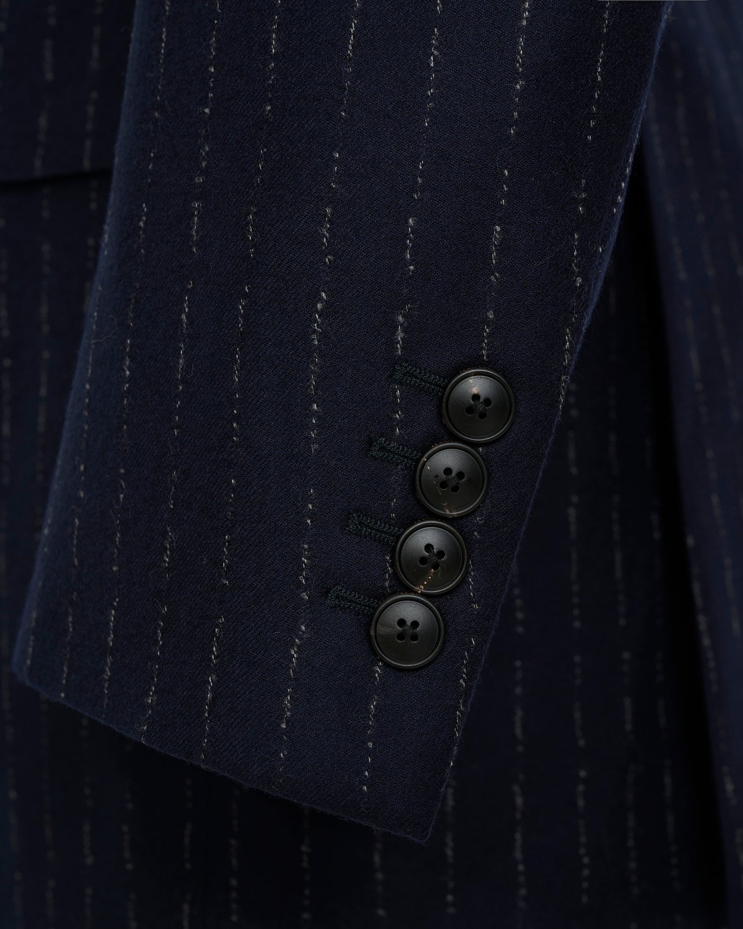 Churchill Suit Double Breasted Jacket Navy Morse Code Flannel