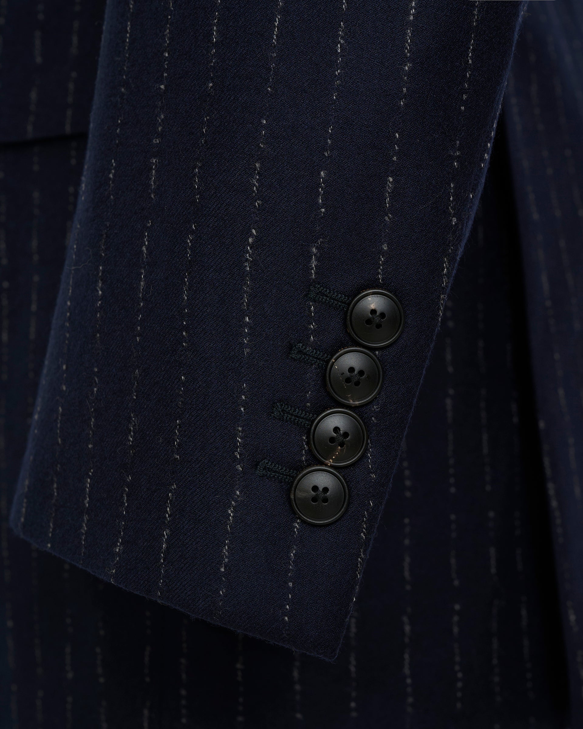 Churchill Suit Double Breasted Jacket Navy Morse Code Flannel