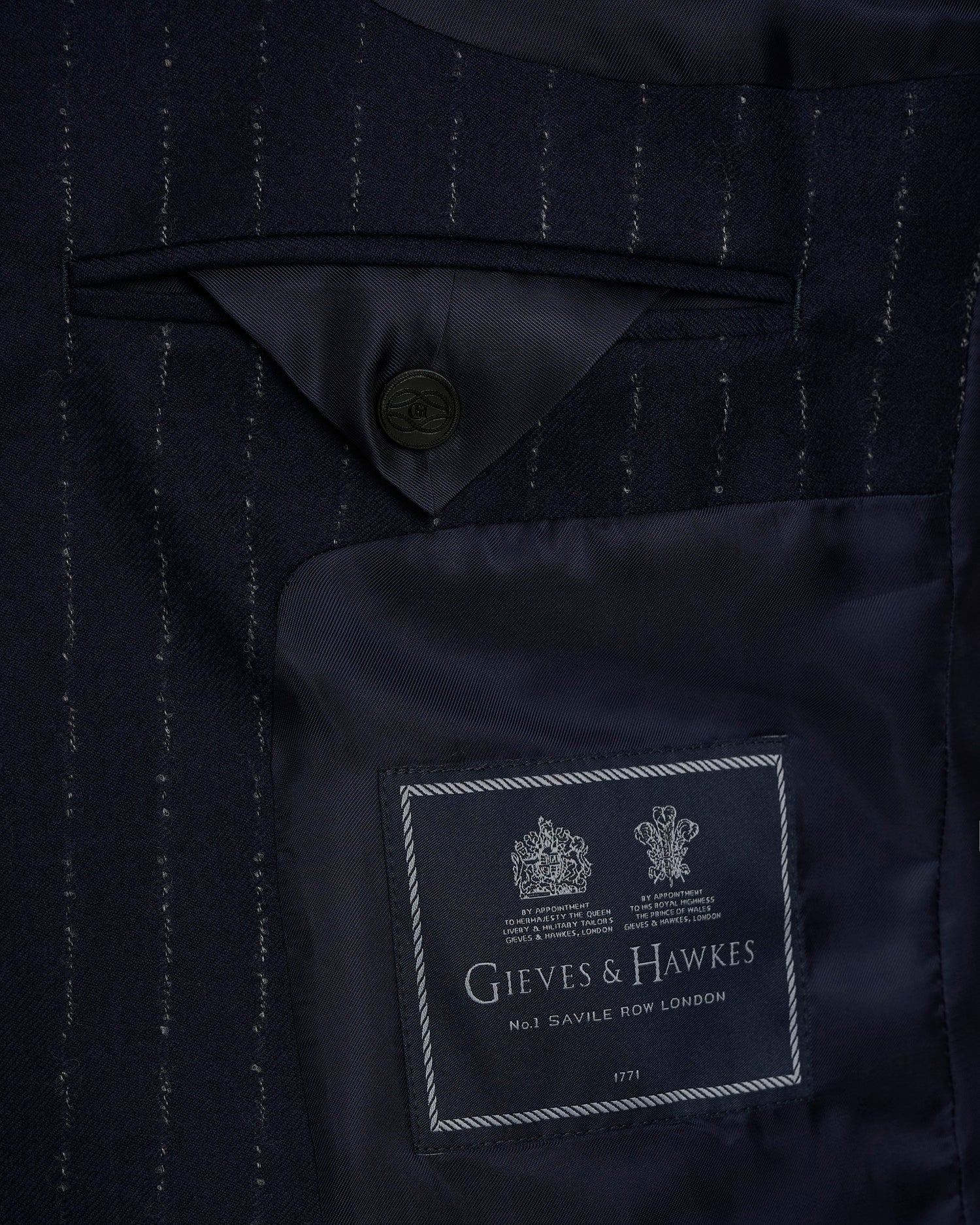 Churchill Suit Jacket Navy Morse Code Flannel