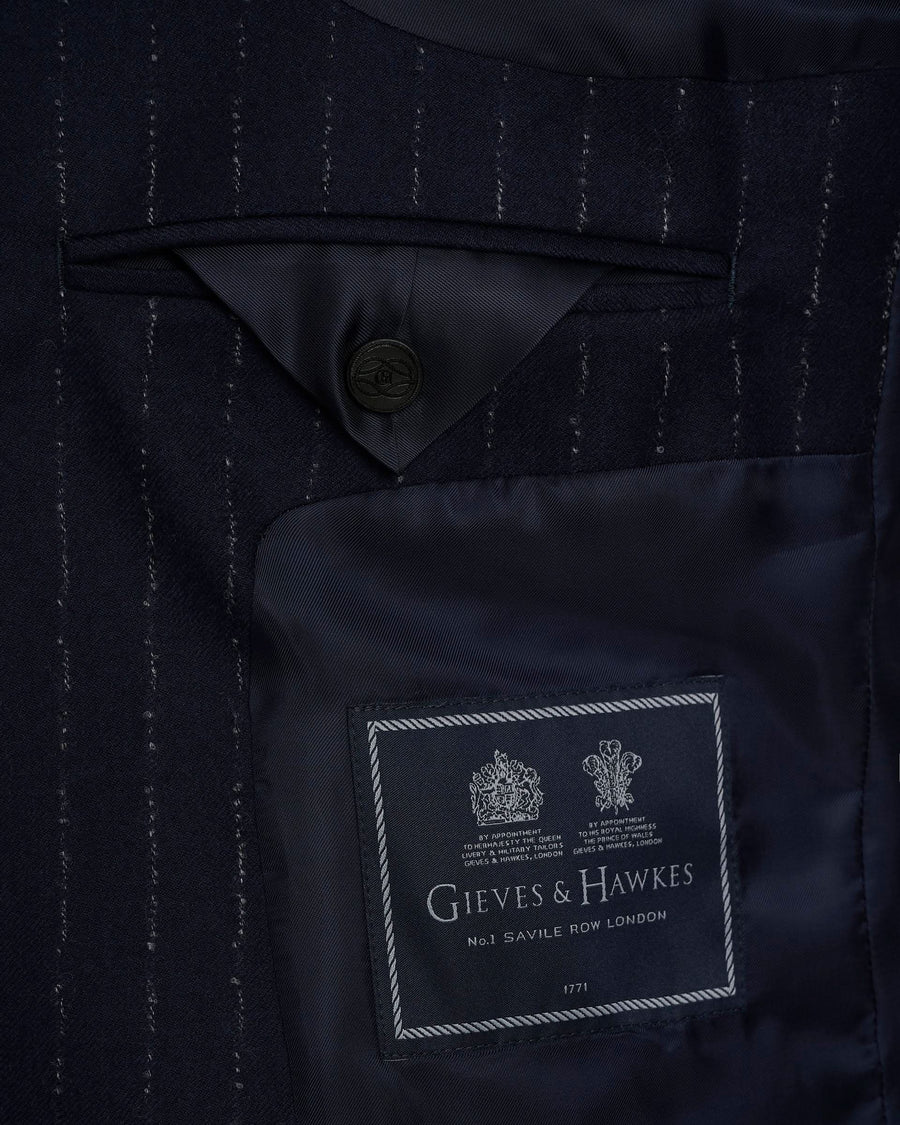 Churchill Suit Jacket Morse Code Flannel Navy