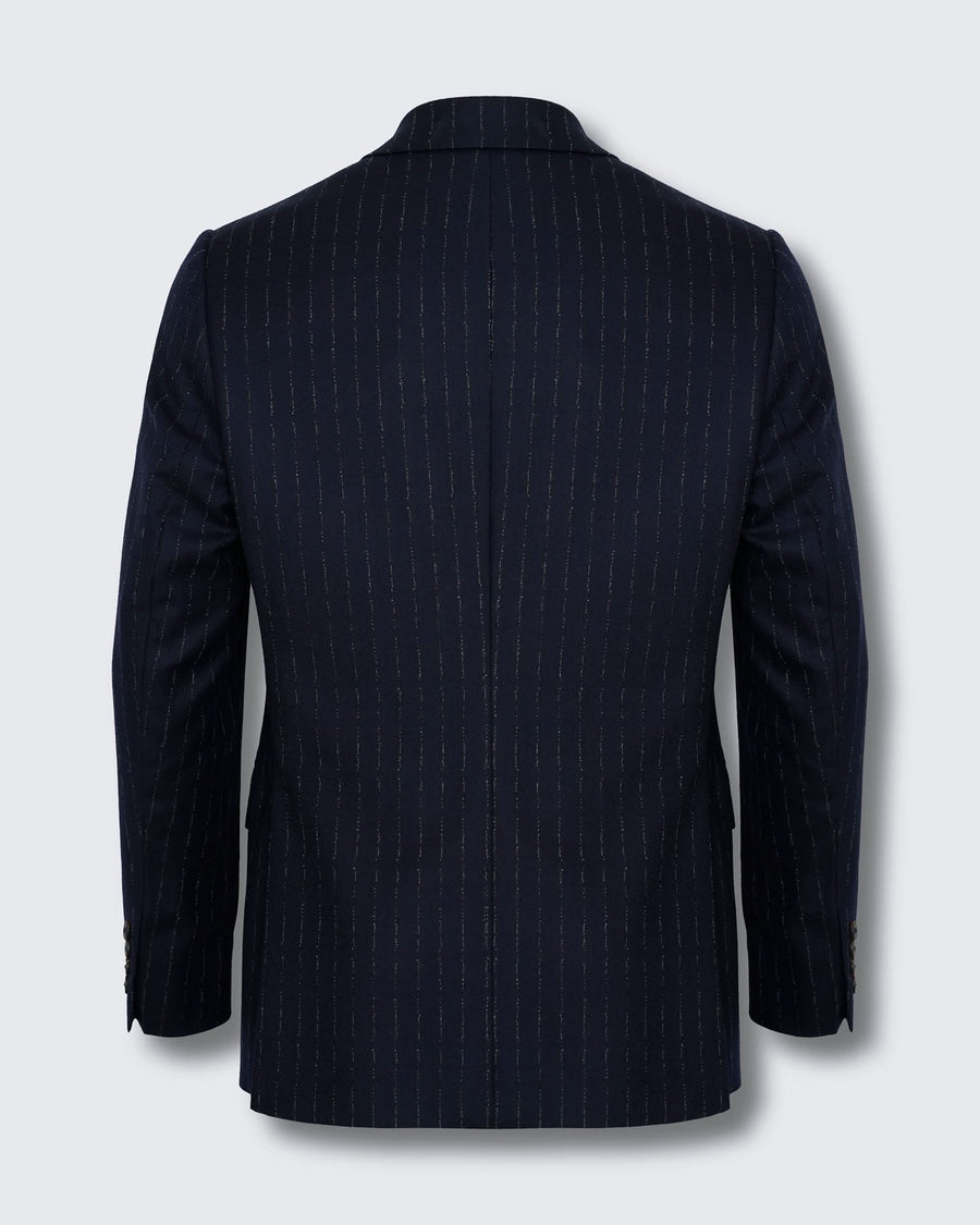 Churchill Suit Jacket Morse Code Flannel Navy
