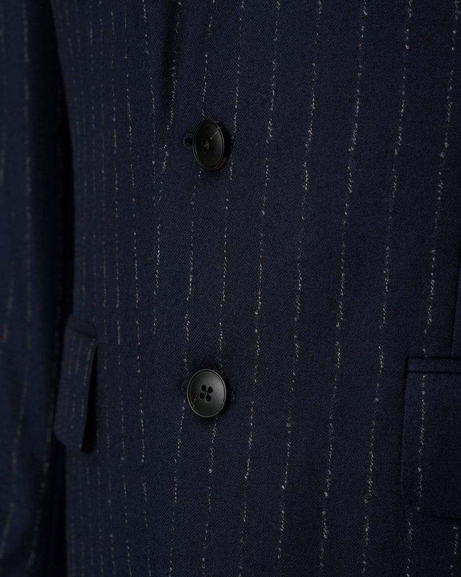 Churchill Suit Jacket Morse Code Flannel Navy