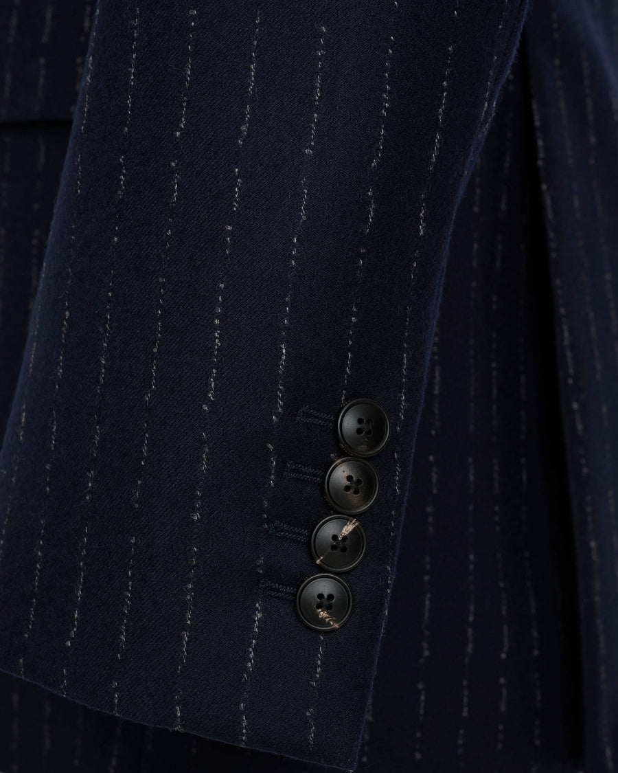 Churchill Suit Jacket Morse Code Flannel Navy