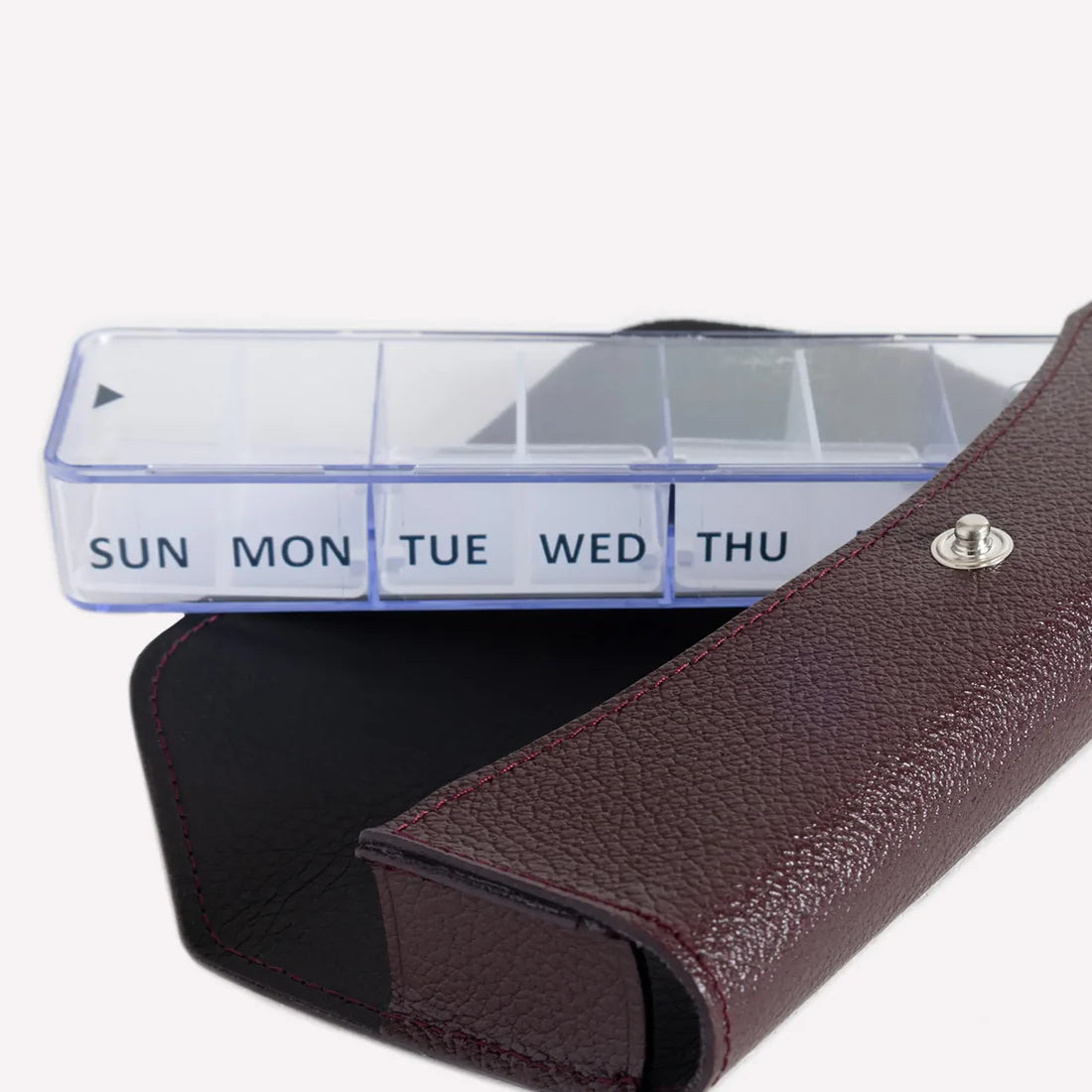 Capra Small Travel Pill Case Bordeaux