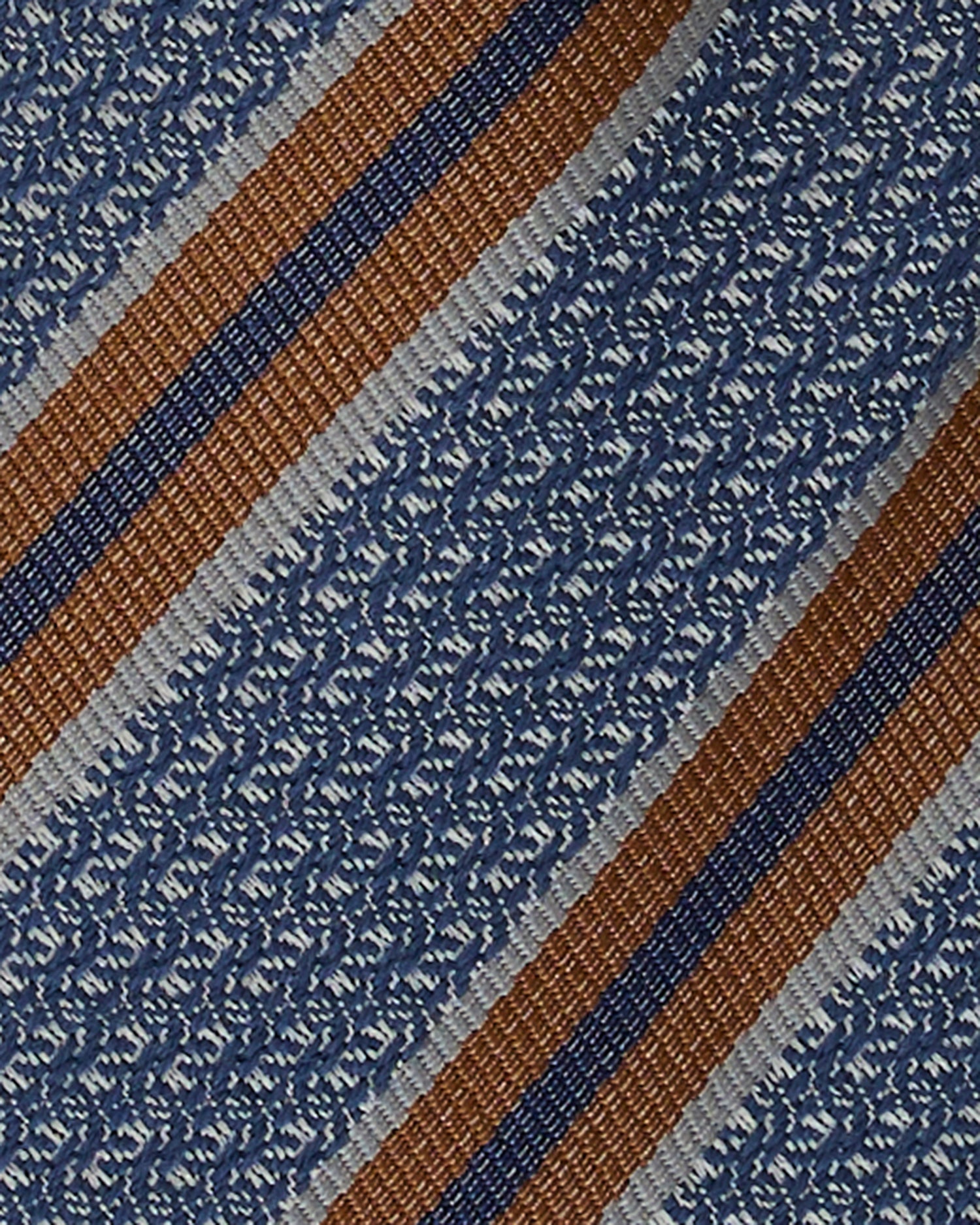 Carberry Silk &amp; Wool Brown &amp; Blue Stripe Tie