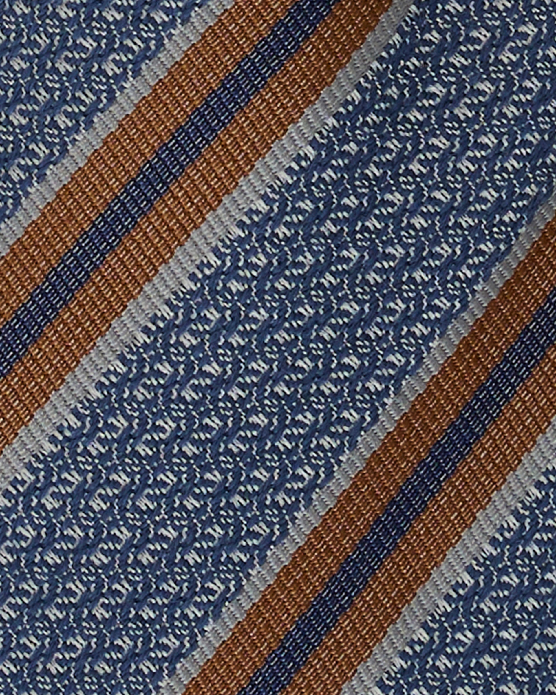 Carberry Silk &amp; Wool Brown &amp; Blue Stripe Tie