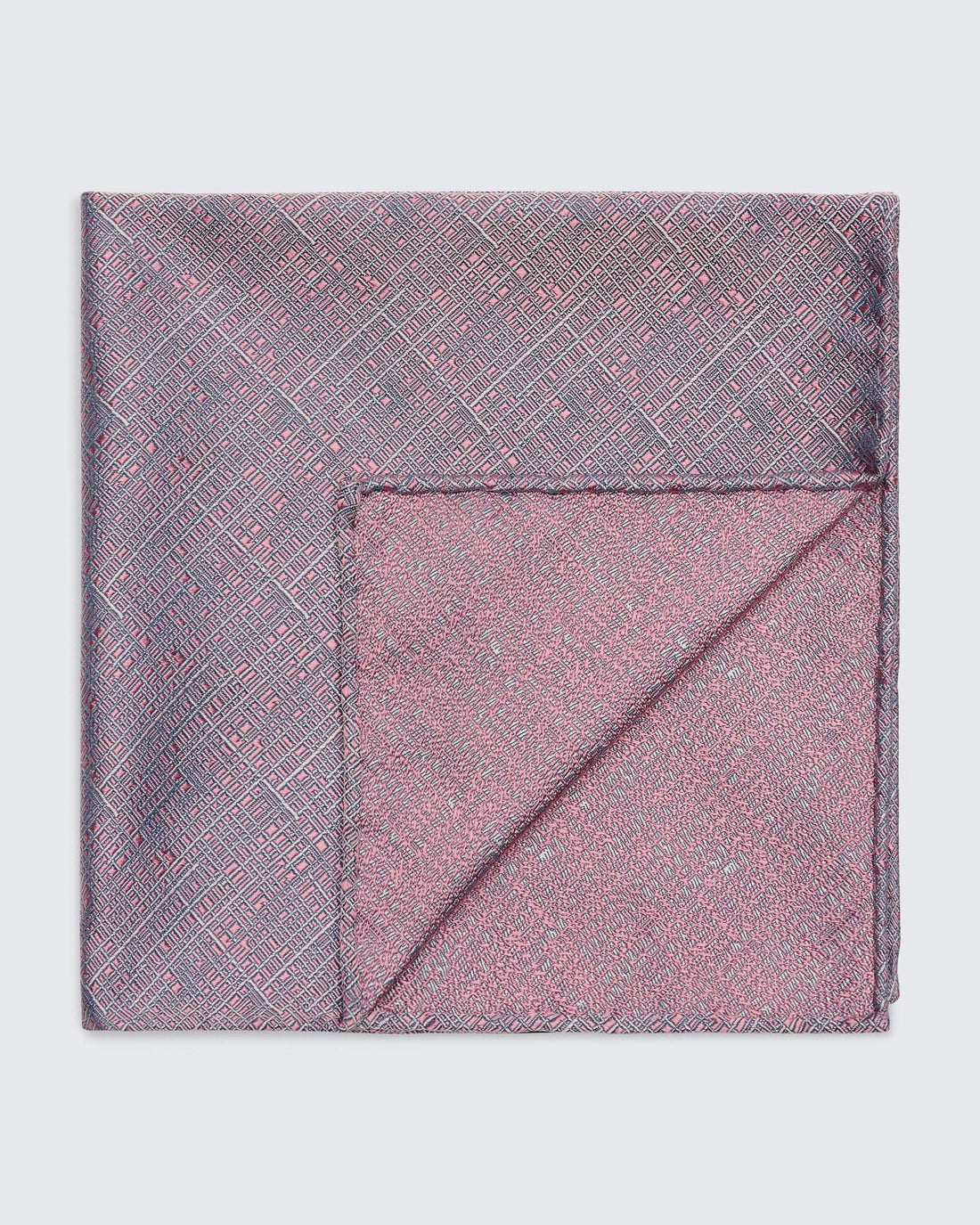 Barne Pocket Square Pink/Blue Crosshatch