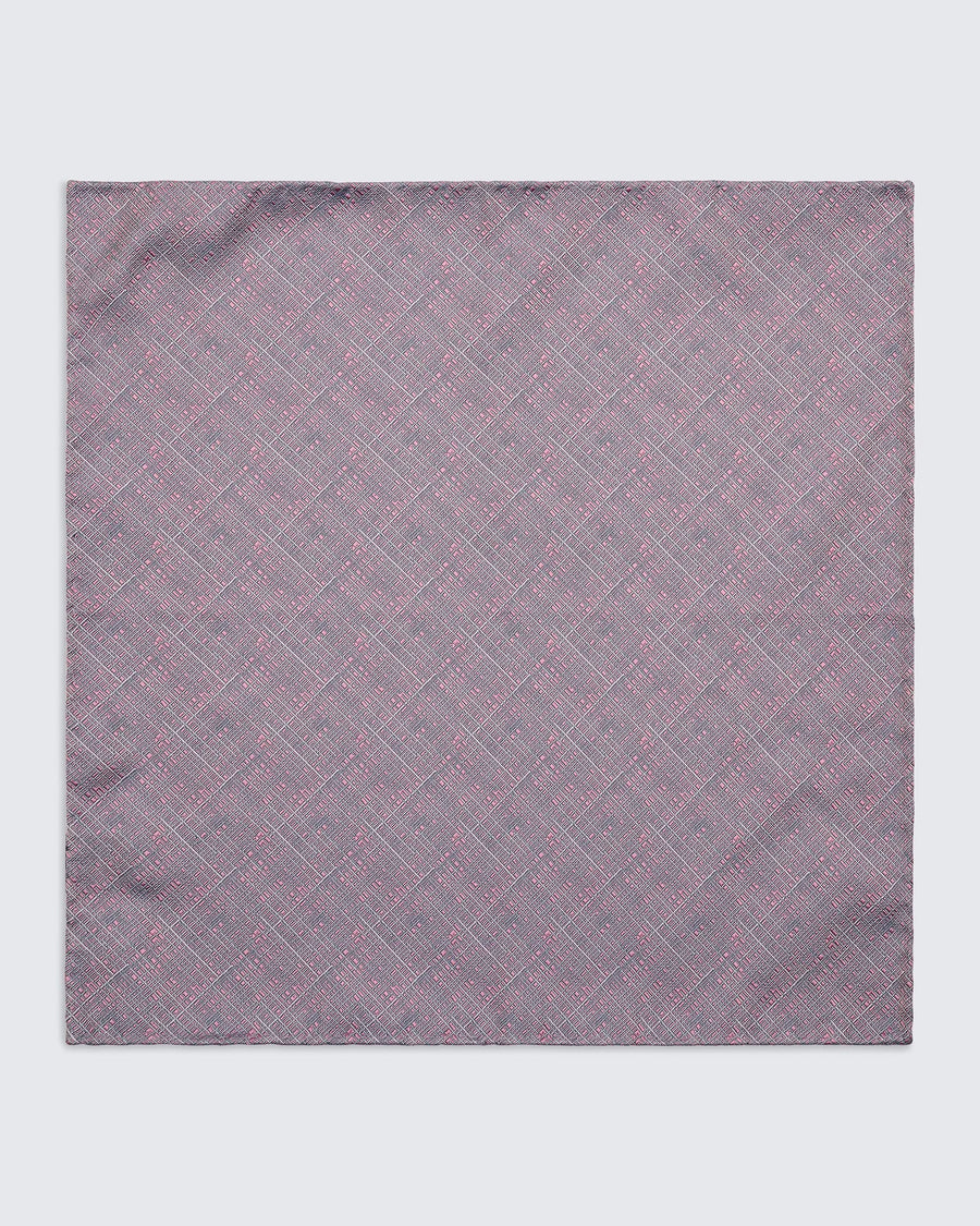 Barne Pocket Square Pink/Blue Crosshatch