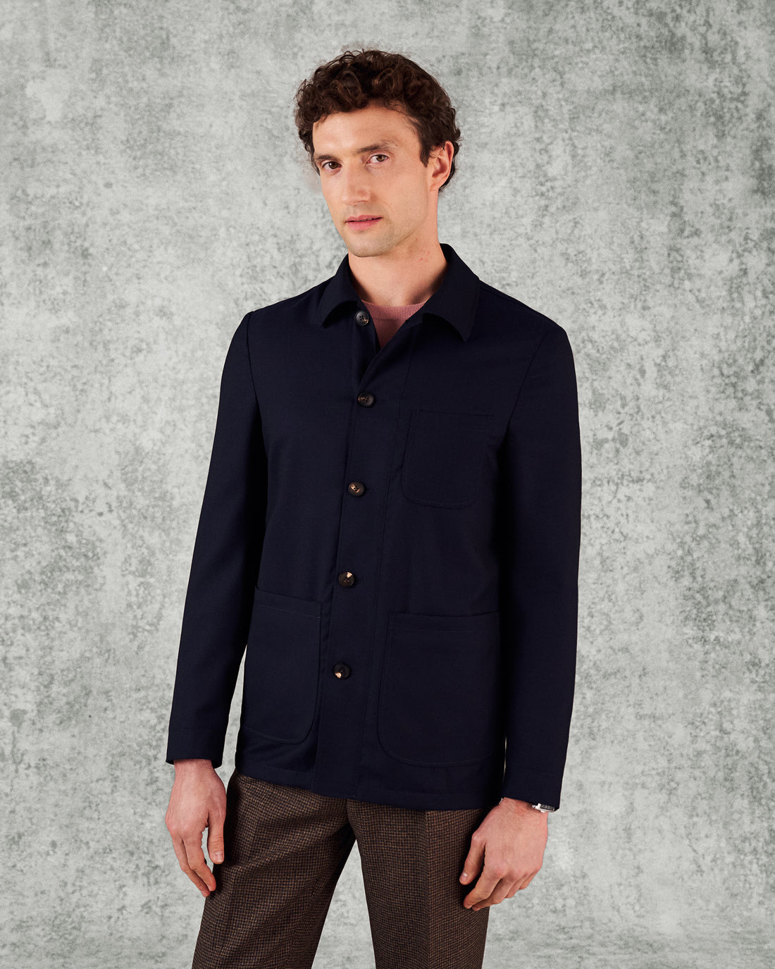 Cuddy Shirt Hopsack Navy