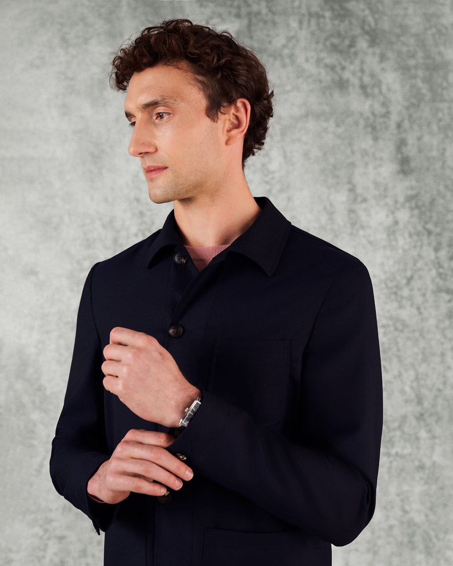 Cuddy Shirt Hopsack Navy