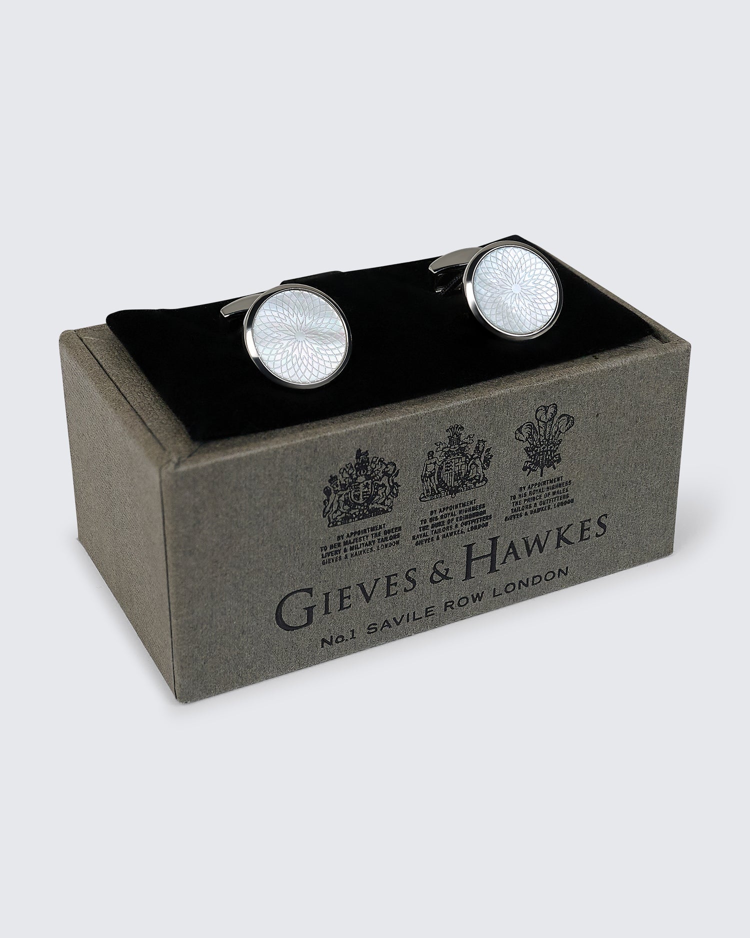 Guilloche Round Cufflink Silver
