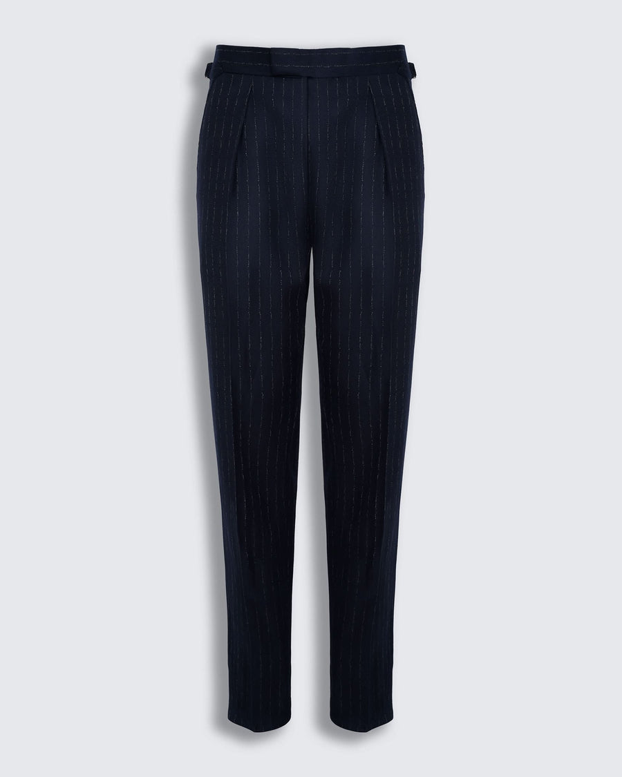 Churchill Wool Cashmere Suit Pant Morse Code Navy