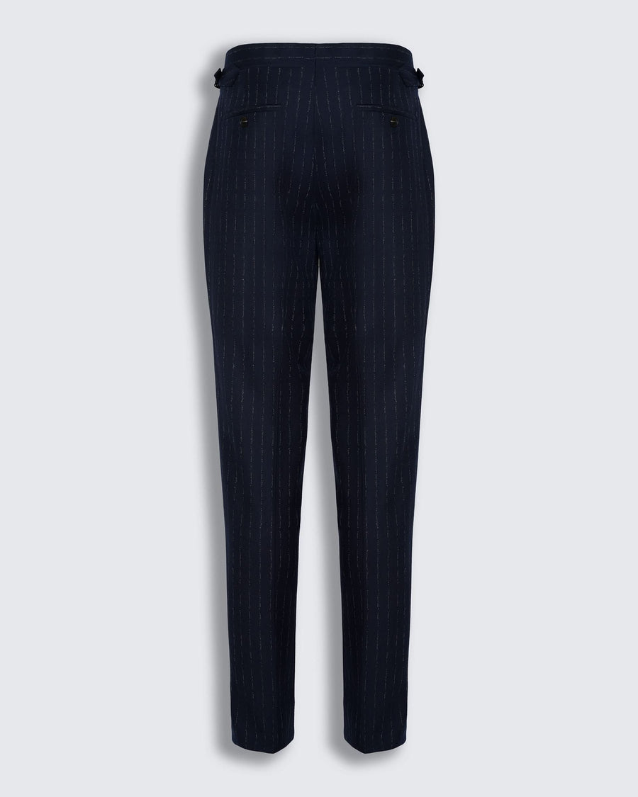 Churchill Wool Cashmere Suit Pant Morse Code Navy