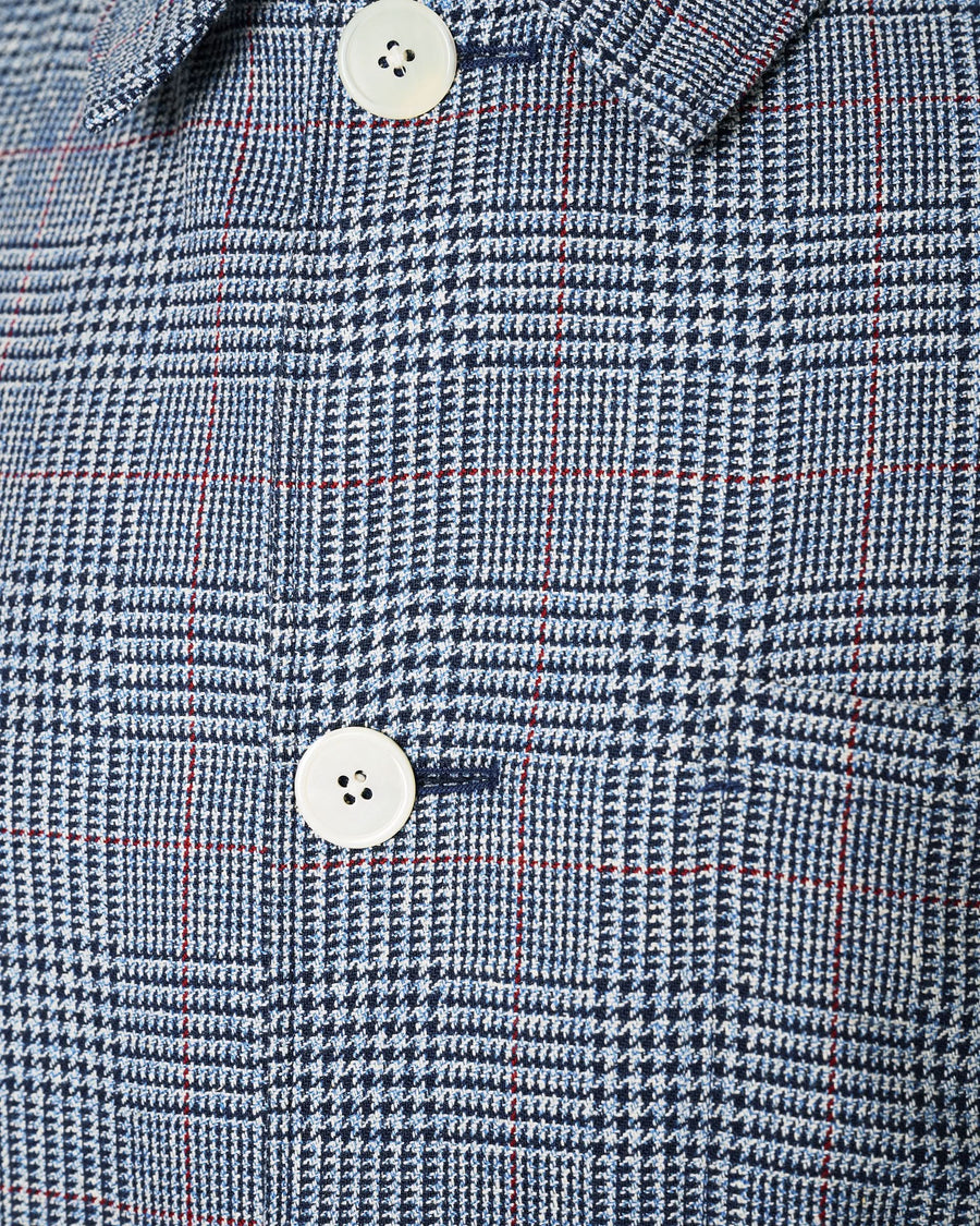 Collins Wool & Silk Checked Shaket Navy