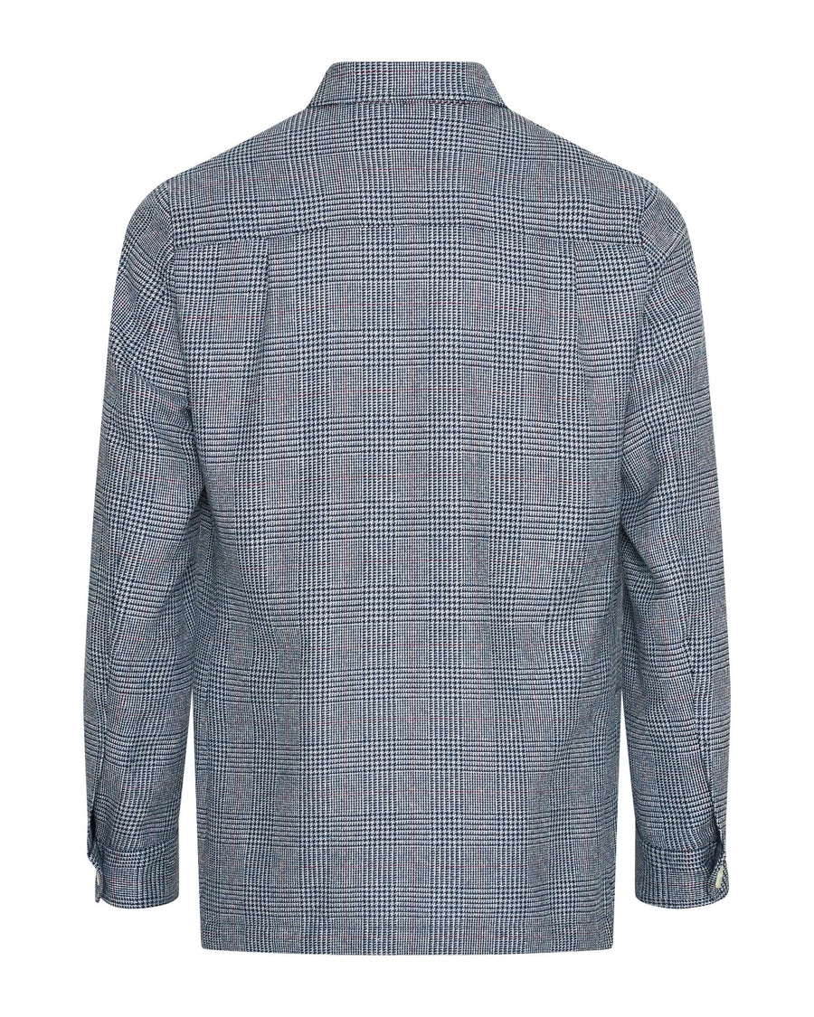 Collins Wool & Silk Checked Shaket Navy