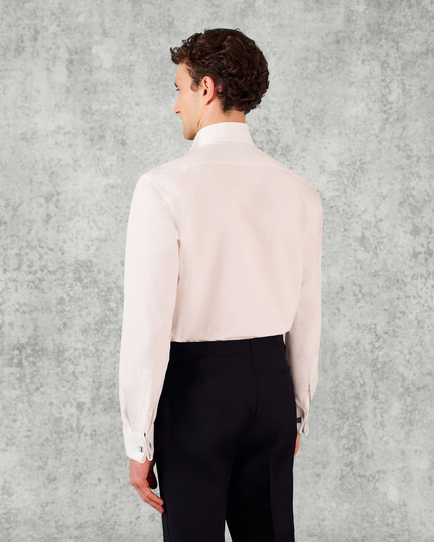 Dalton Double Cuff Wing Tip Collar Dress Shirt White